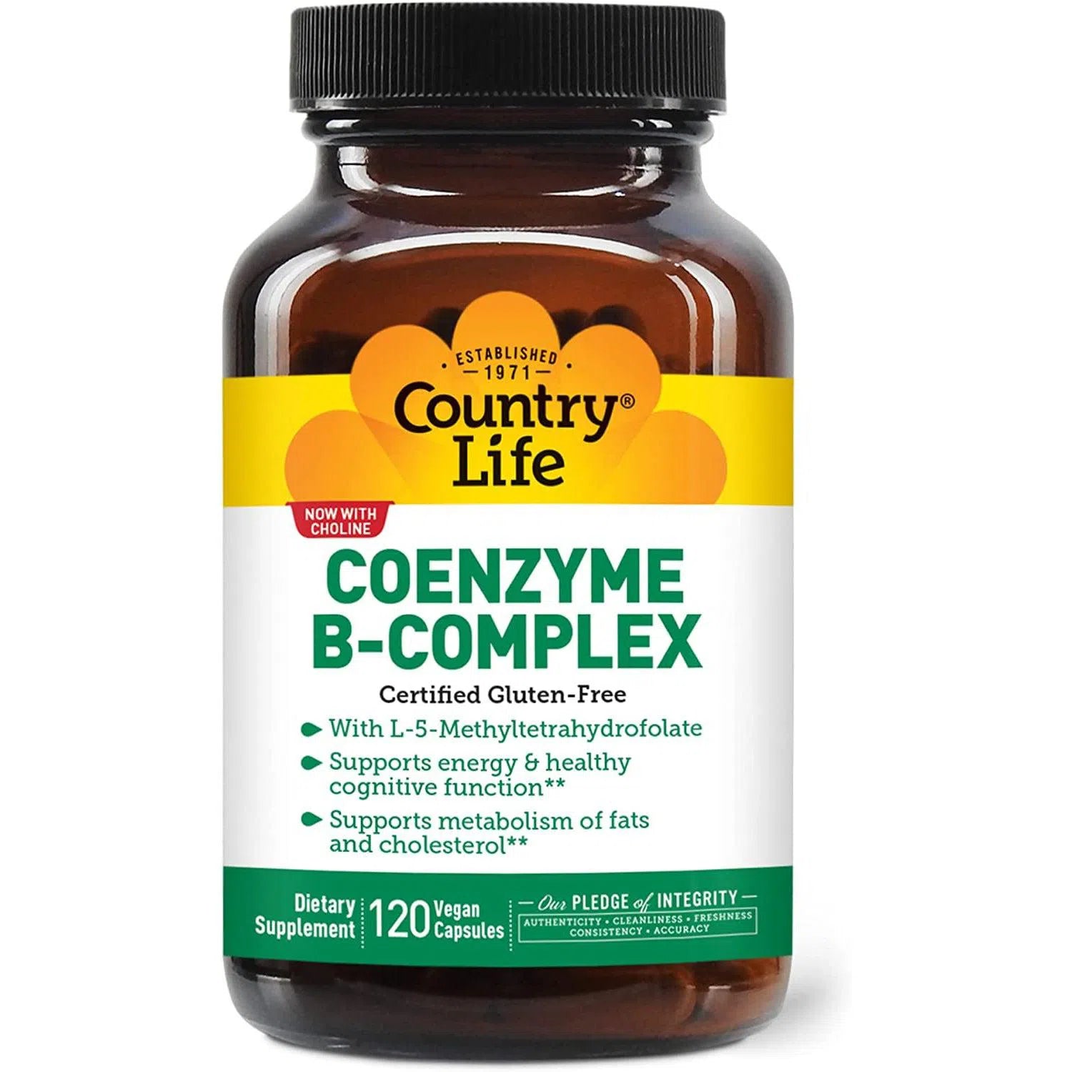 Country Life Coenzyme B Complex Supplement - Vegan, Non-GMO, Energy & Metabolism Support - Perfect for Active Lifestyles & Daily Wellness