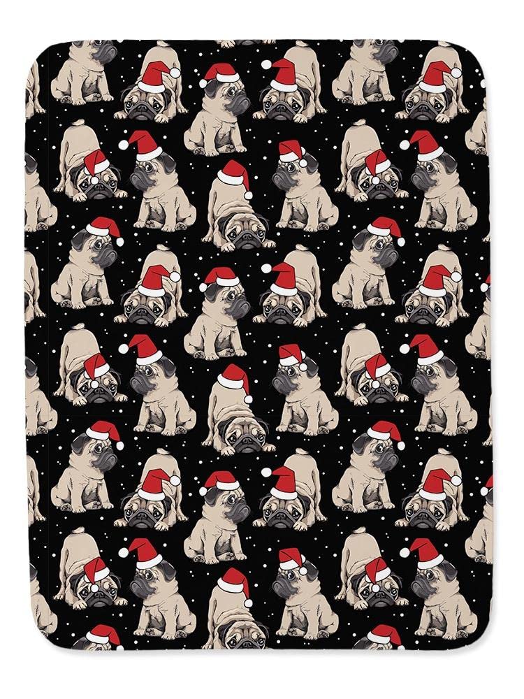 Funny Pugs with Santa Hats Blanket - Soft Cozy Pet Blanket for Dogs & Cats - Perfect for Christmas Gifts, Couch Cuddles & Winter Snuggles