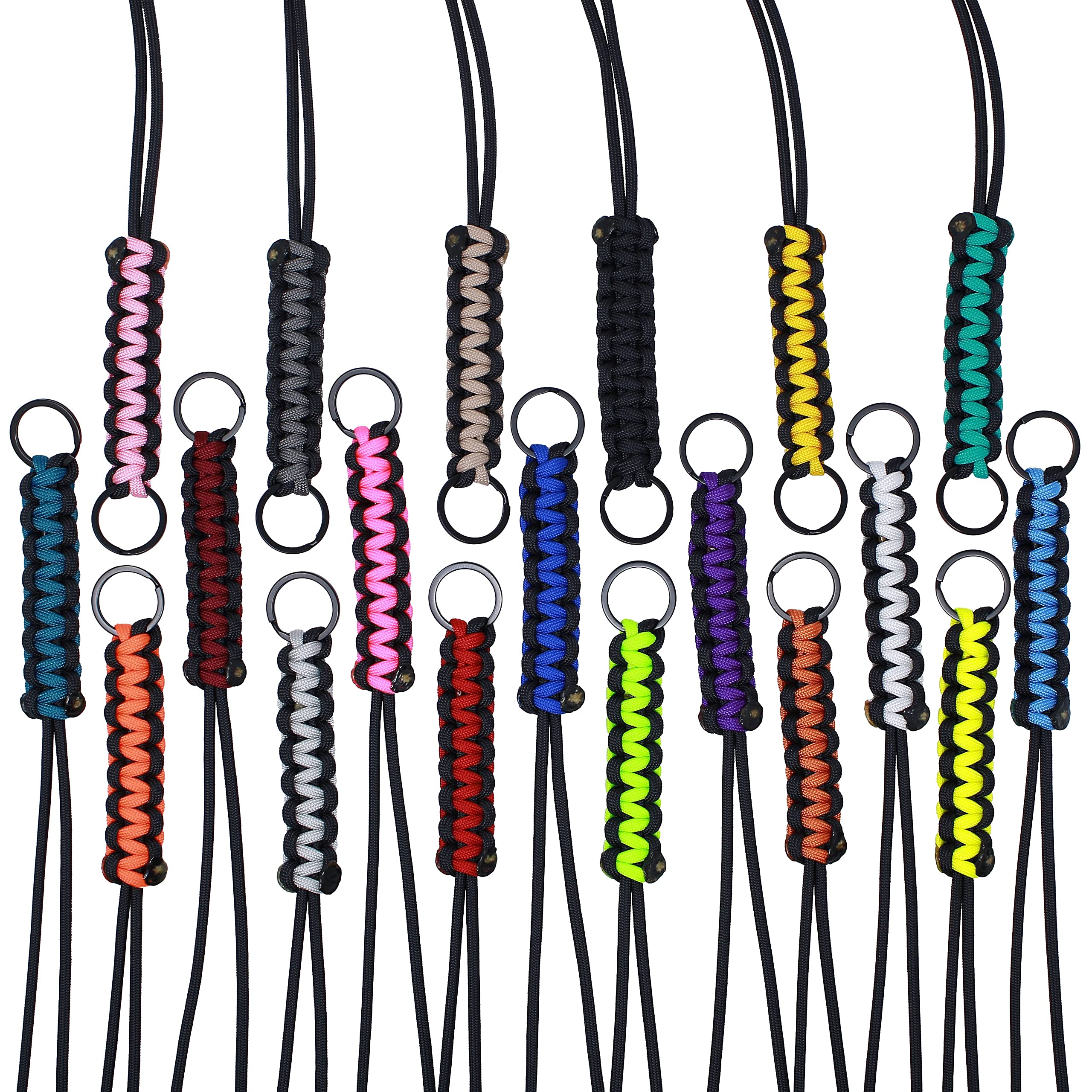 Custom Paracord Lanyards 5-Pack - Durable & Adjustable for Outdoor & Keys