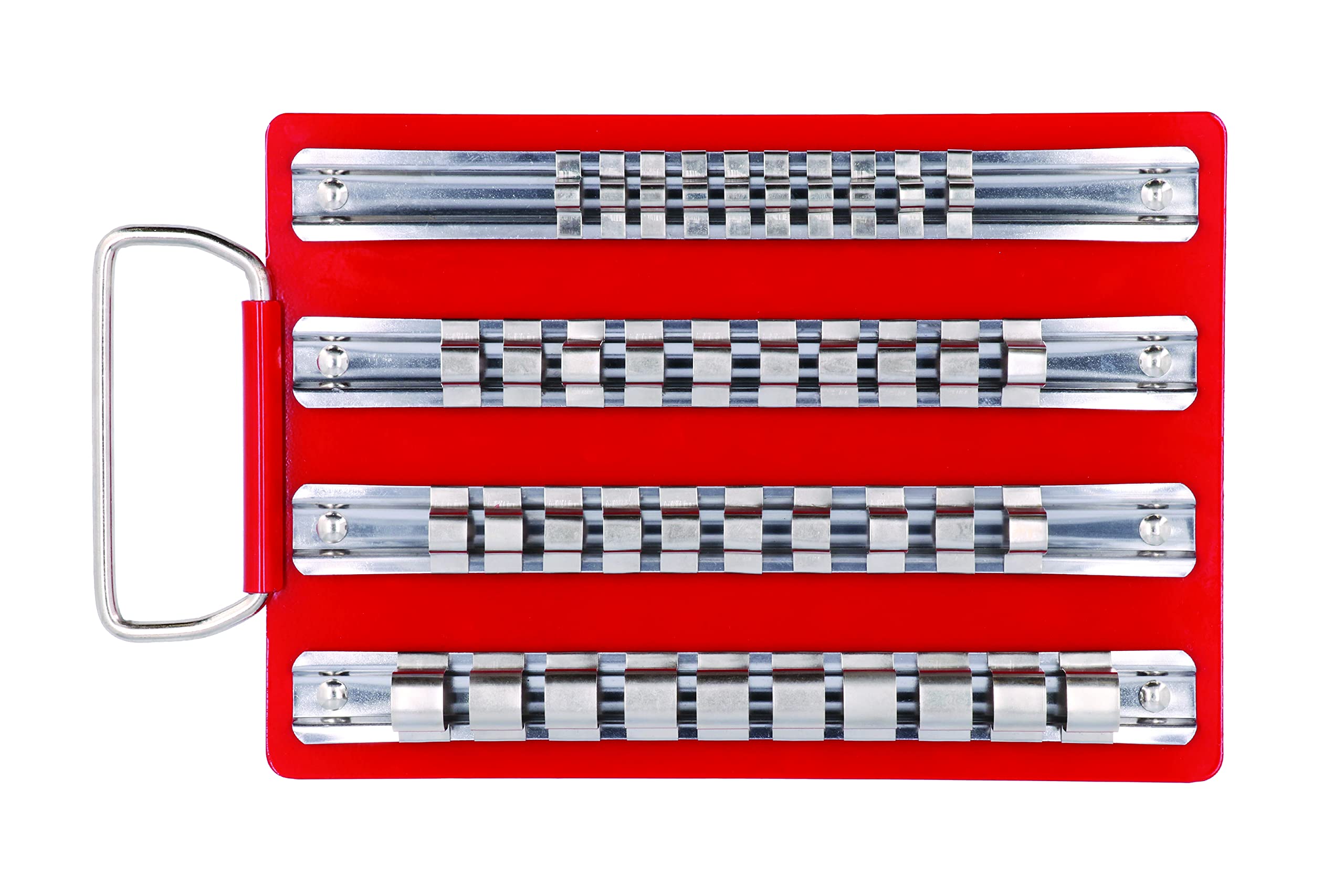 Laser 2789 Small Red Socket Rail Rack - Organize & Store Sockets for Automotive & DIY Tool Kits
