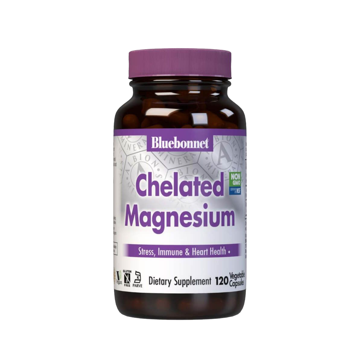 Bluebonnet Chelated Magnesium 200mg - 120 Vegetable Capsules for Stress Relief & Muscle Recovery | Vegan, Non-GMO Supplement for Sleep Support & Heart Health