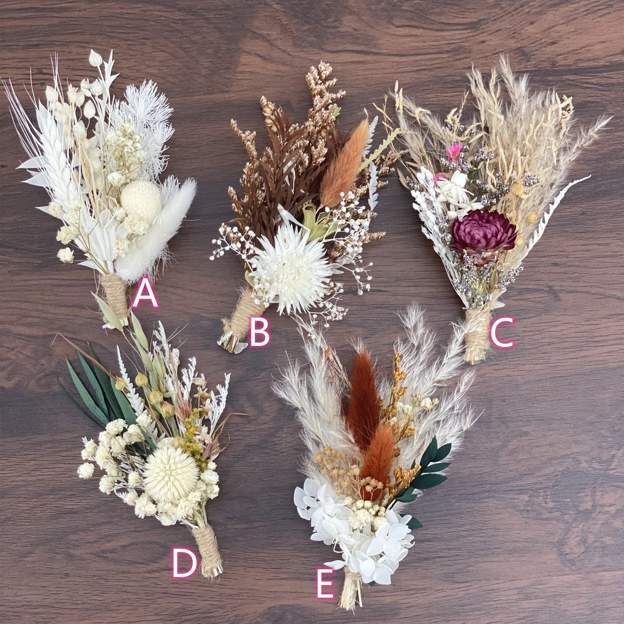 Mini Dried Flower Bouquet in Small Milk Bottle - Boho Style Table Decoration with Pampas & Bunny Tails | Perfect for Wedding Centerpieces, Birthday Gifts & Home Decor | Letterbox Gift Ready