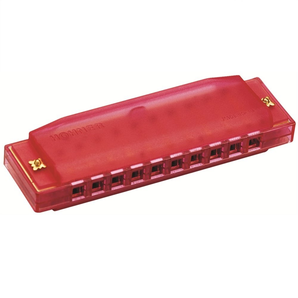Vibrant Red Translucent Harmonica - Professional 10 Hole Diatonic Harmonica for Beginners & Musicians - Perfect for Blues, Folk & Rock Music Performances