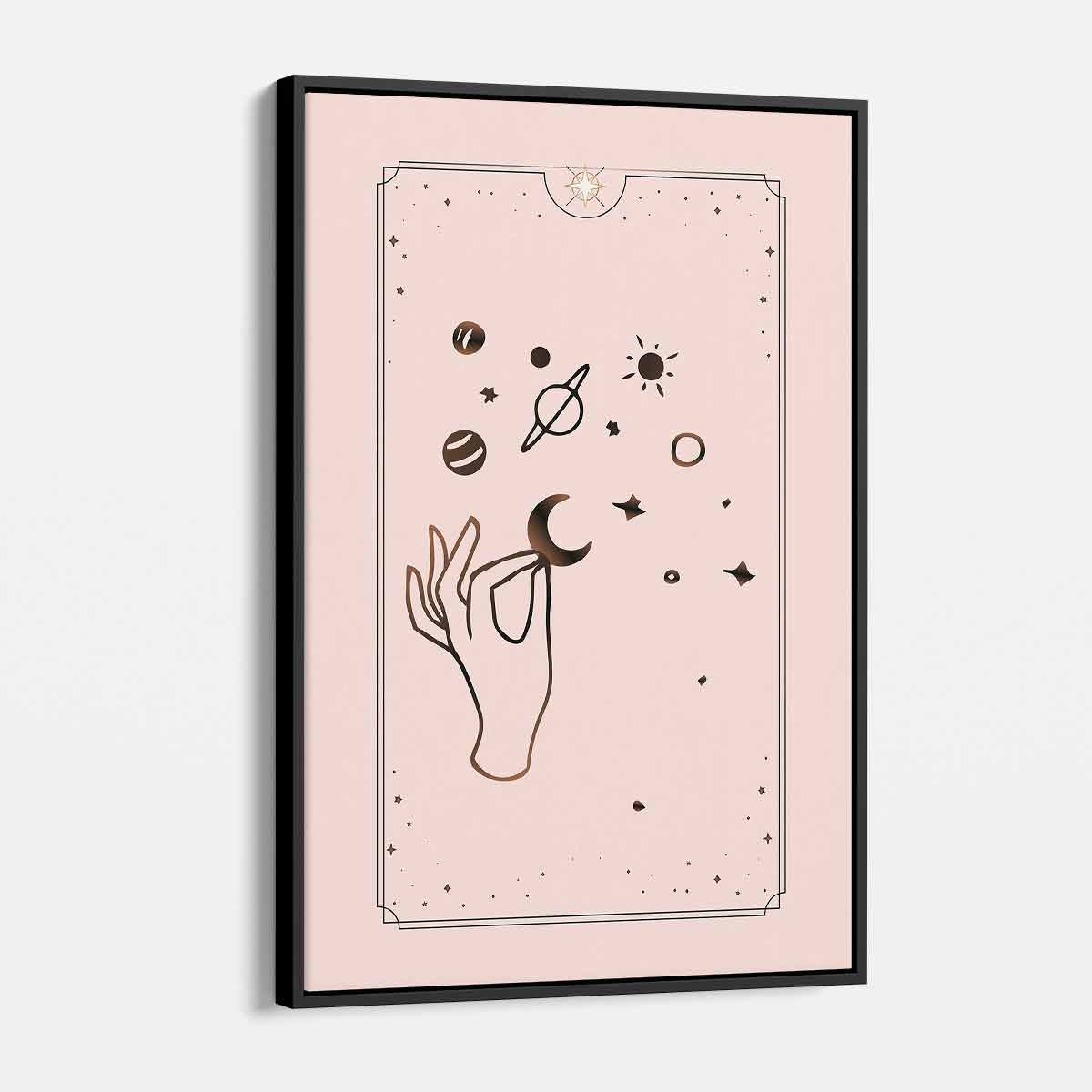 Pink Cosmic Hand Wall Art Canvas - Modern Abstract Painting for Home & Office Decor - Perfect for Living Room, Bedroom, or Gift