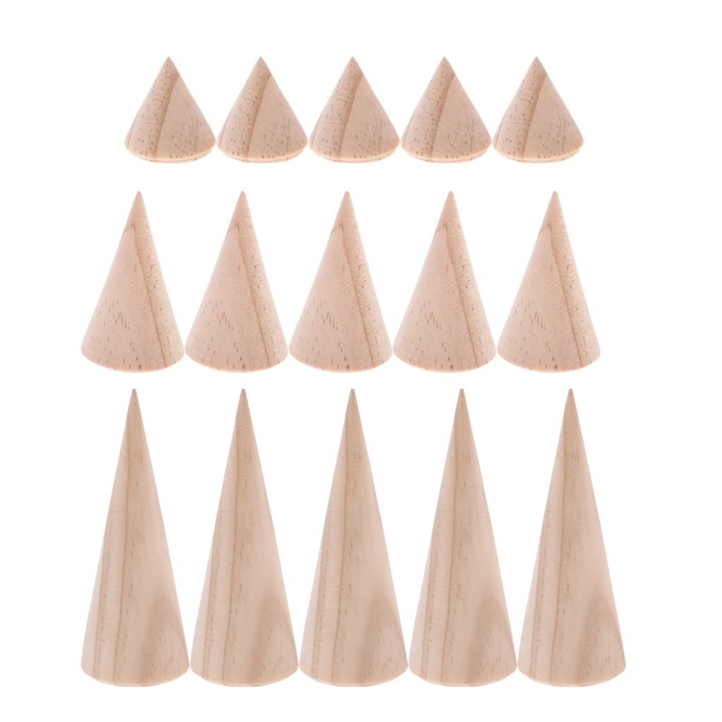15Pcs Wooden Ring Display Stand - Jewelry Organizer Holder for Rings, Bracelets & Accessories - Perfect for Boutique, Wedding, Jewelry Store & Home Decor Display
