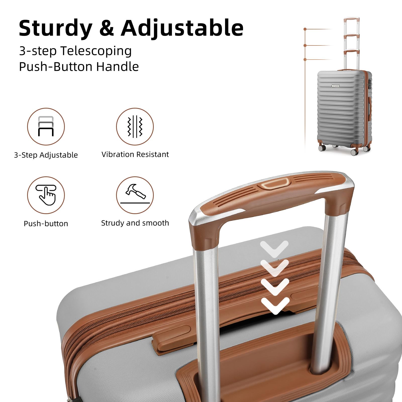 Lulusail 4-Piece Expandable ABS Luggage Set with 360° Spinner Wheels - 24