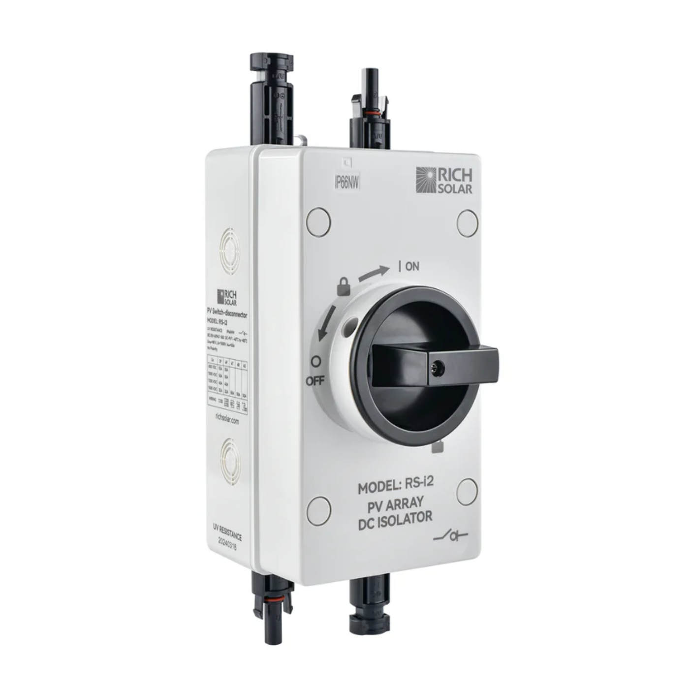 Rich Solar 30A 600V DC PV Disconnect Switch - Heavy Duty Solar Panel Isolator for Off-Grid Systems, RV, Marine & Home Solar Power Applications