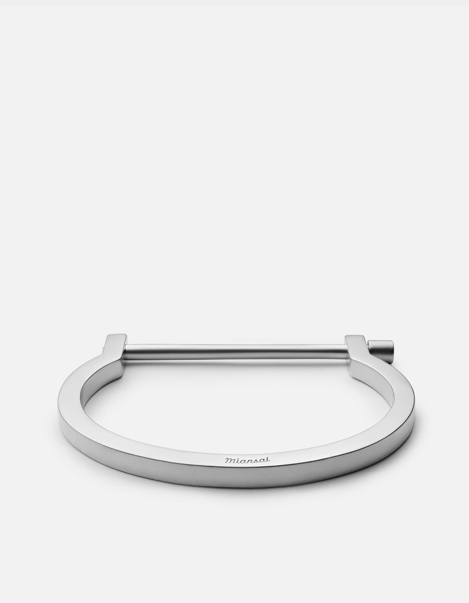 Modern Screw Cuff Bracelet - Matte Sterling Silver Adjustable Bangle for Women & Men - Perfect for Everyday Wear, Gifts & Special Occasions