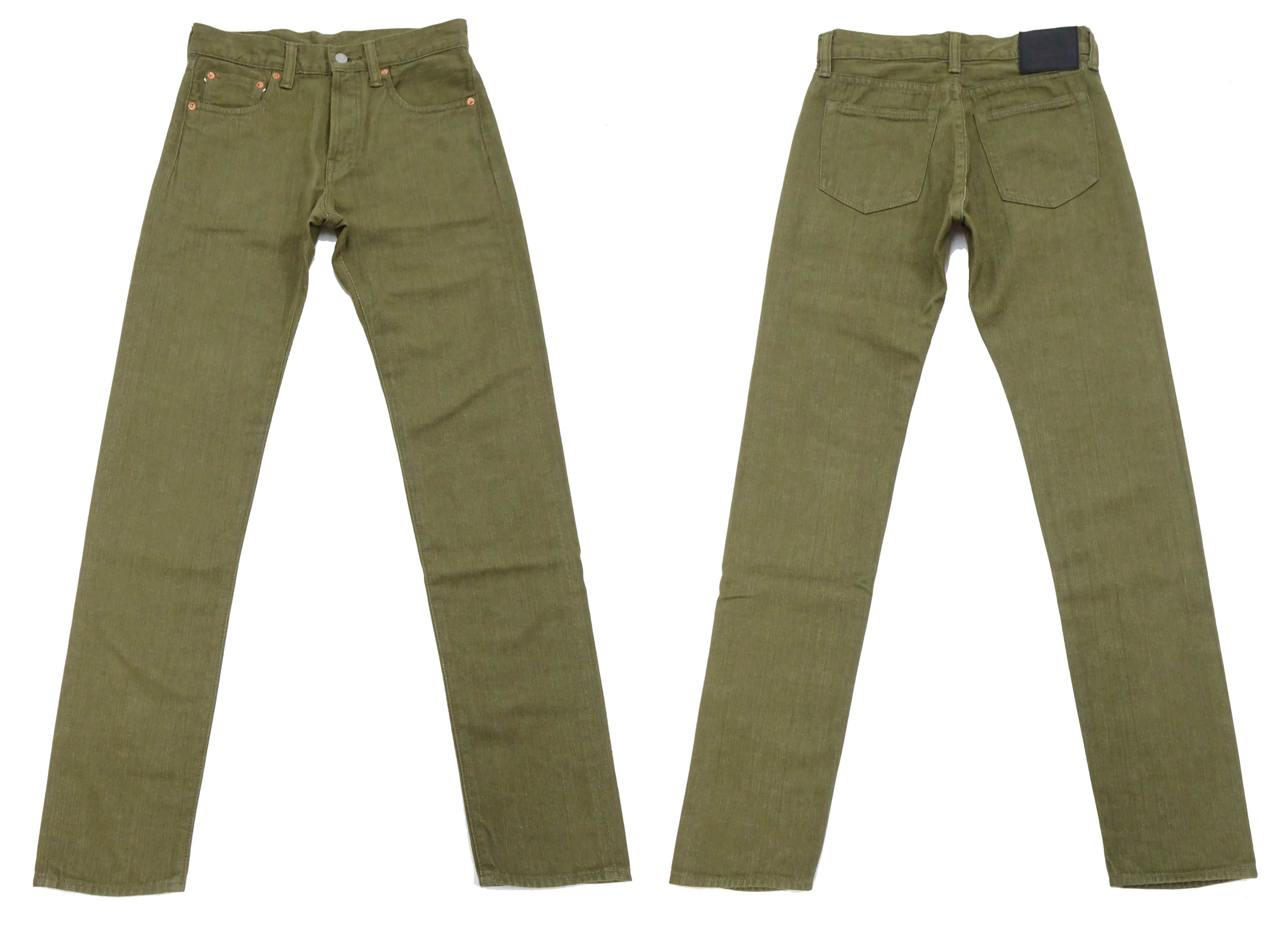 Momotaro Jeans MXJE1207 - Men's Slim Tapered Fit Lightweight Denim Pants (10.5 oz, One Wash) | Green Casual Skinny Jeans for Everyday Wear & Street Style