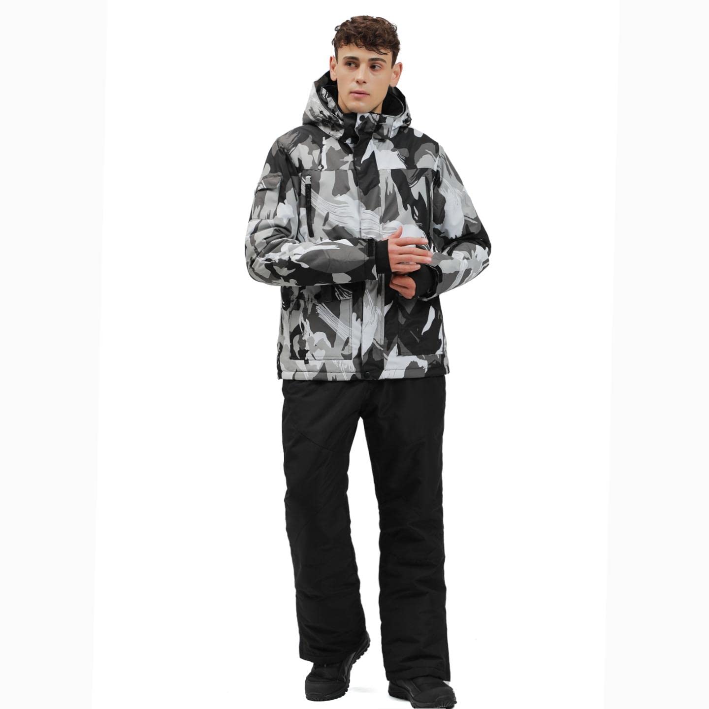 YEEFINE Men's Waterproof Ski Suit Winter Snowboard Jacket & Pants Set for Skiing, Snowboarding & Outdoor Activities