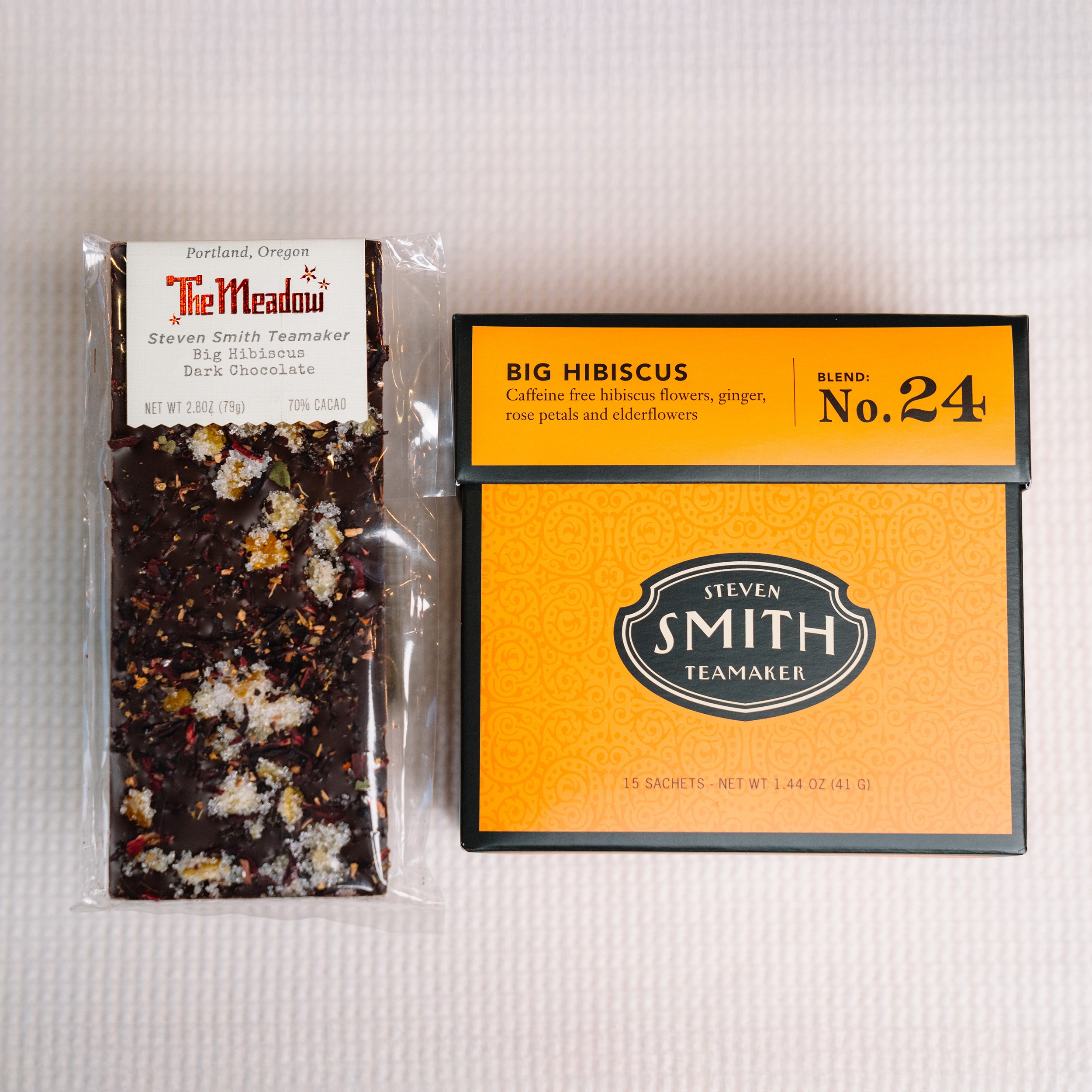 Organic Hibiscus Tea & Dark Chocolate Gift Set - Perfect for Relaxation, Gifts & Healthy Snacking