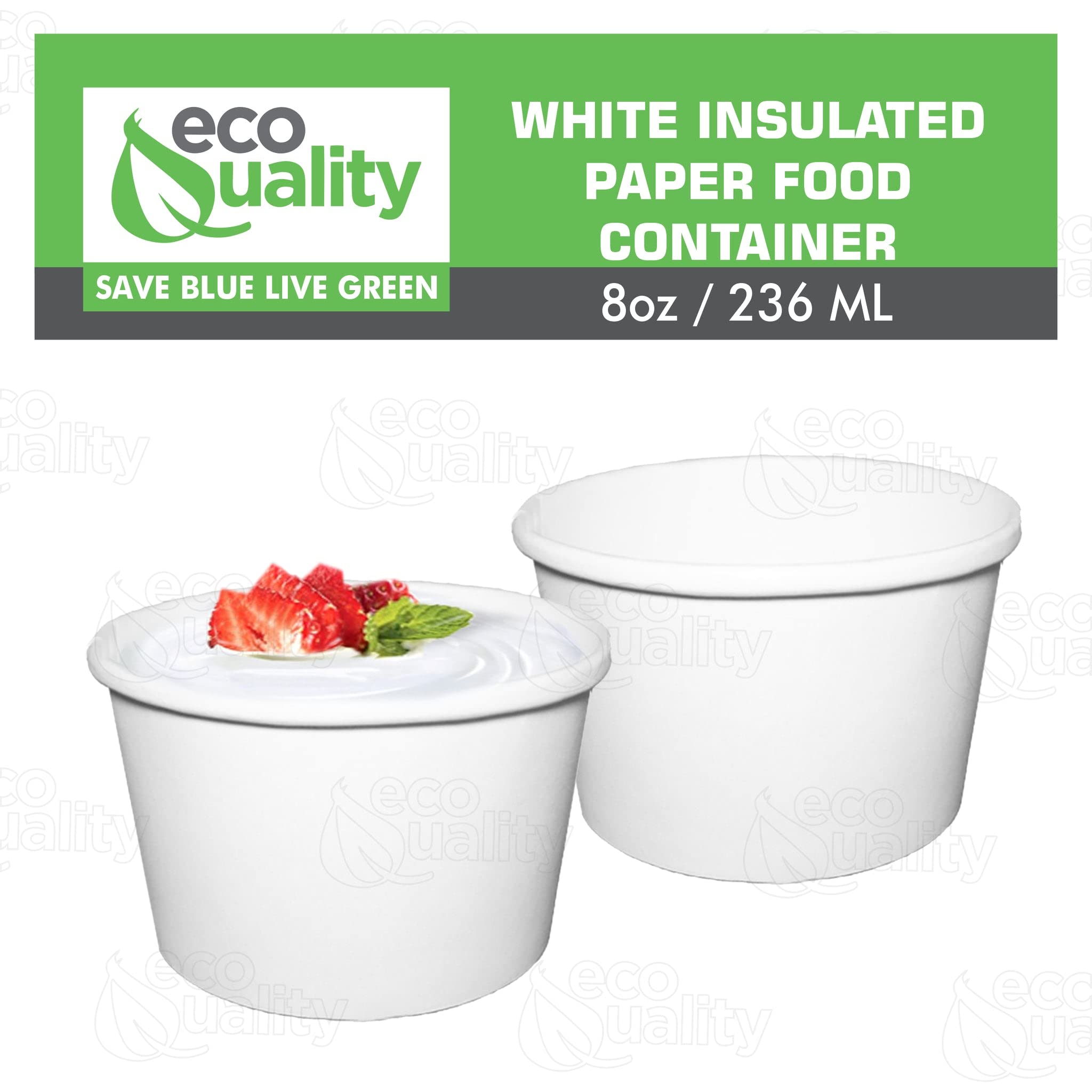 **8oz Disposable White Paper Soup Containers - Eco-Friendly Ice Cream & Yogurt Cups - Microwave & Freezer Safe Dessert Bowls for Takeout, Parties, Catering (150-Pack)**    *Perfect for ice cream shops, frozen yogurt bars, dessert catering, and food storage at home.*