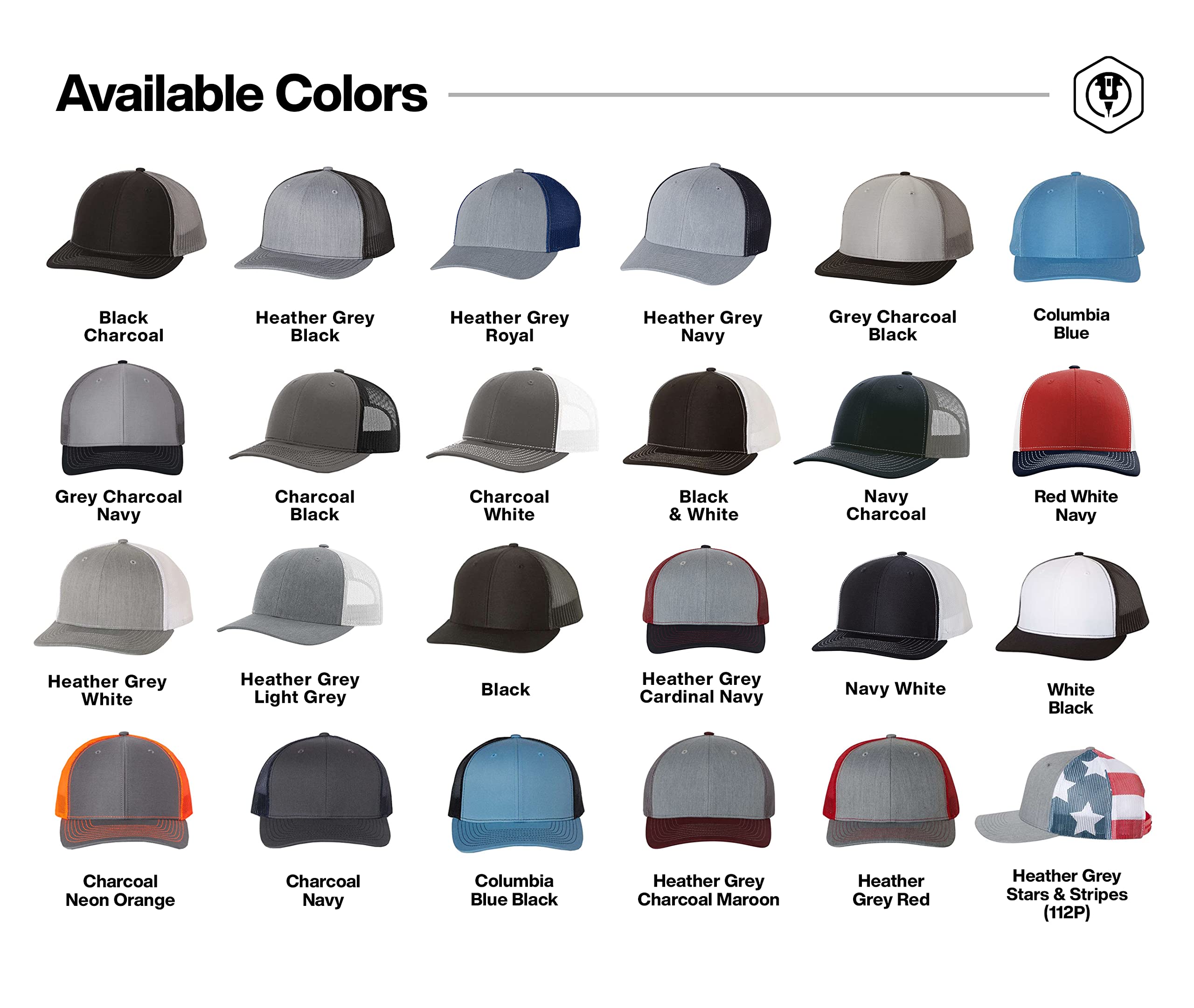 Custom Trucker Leather Patch Hat with Laser Engraving - Navy/Orange Color - Perfect for Outdoor Activities, Road Trips & Casual Wear