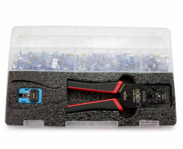 EXO Termination Kit - RJ45 Connector for Cat5E, Cat6, Cat6A Ethernet Cables - High-Speed Network Installation for Home, Office & Data Centers