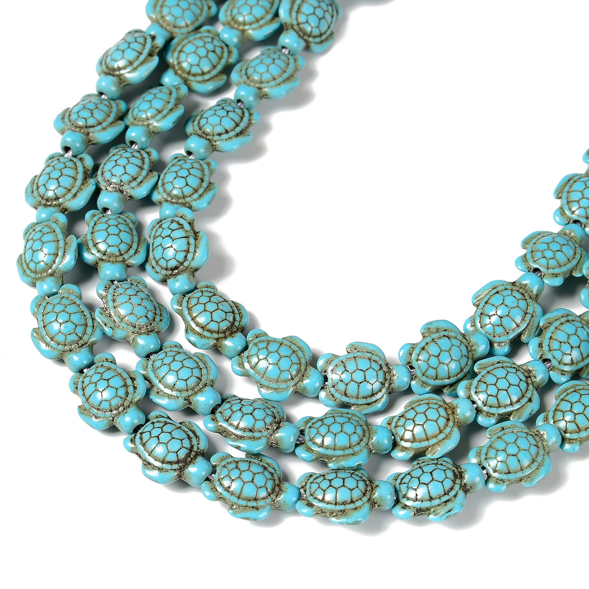 Blue or White Howlite Turquoise Turtle Beads 15x18mm - 15.5 Inch Strand for Jewelry Making, DIY Crafts, and Spiritual Healing