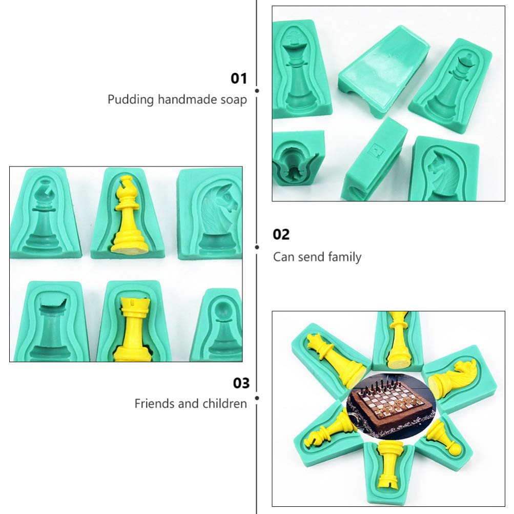 12Pcs 3D Chess Piece Silicone Mold Set for DIY Cake Decorating, Chocolate Making, Candle Wax & Resin Crafts - Perfect for Birthday Parties, Baking Projects, and Creative Gift Making