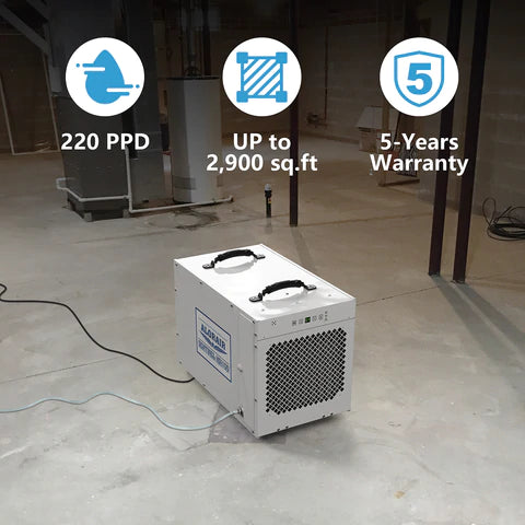 AlorAir Sentinel HDi100 Whole Home Dehumidifier - Powerful 100 Pint Capacity for Basements, Large Rooms & High Humidity Areas - Energy Efficient Moisture Control Solution
