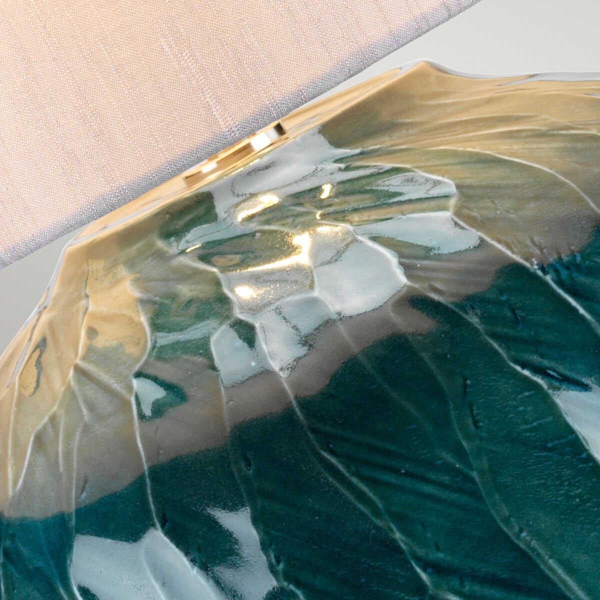 Blue Globe 1-Light Ceramic Table Lamp by Elstead Lighting - Modern Home Decor for Living Room, Bedroom & Office