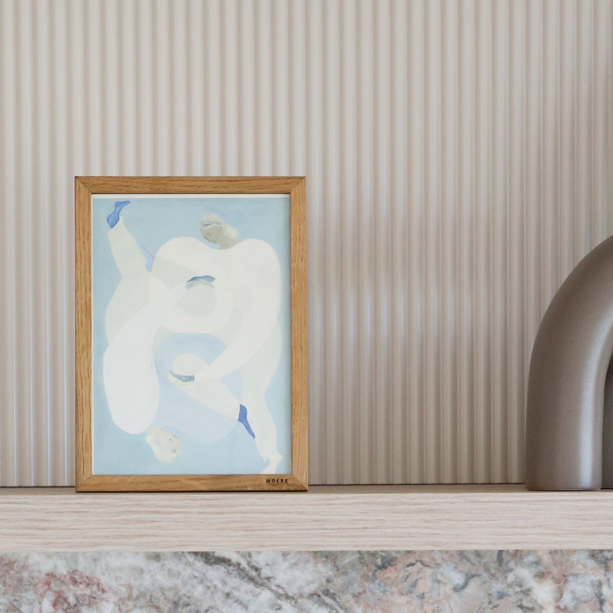 Sofia Lind 'Hold You' Blue Art Print - A5 Size Premium Wall Decor for Living Room, Bedroom & Office