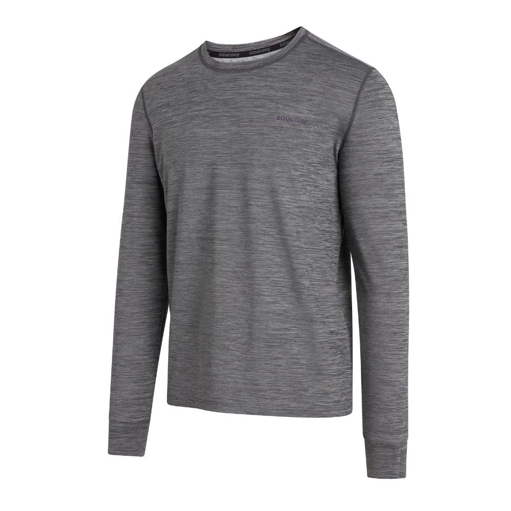 Saucony Men's Boulder Baselayer - Lightweight Thermal Running Shirt for Cold Weather | Winter Workout & Outdoor Activities