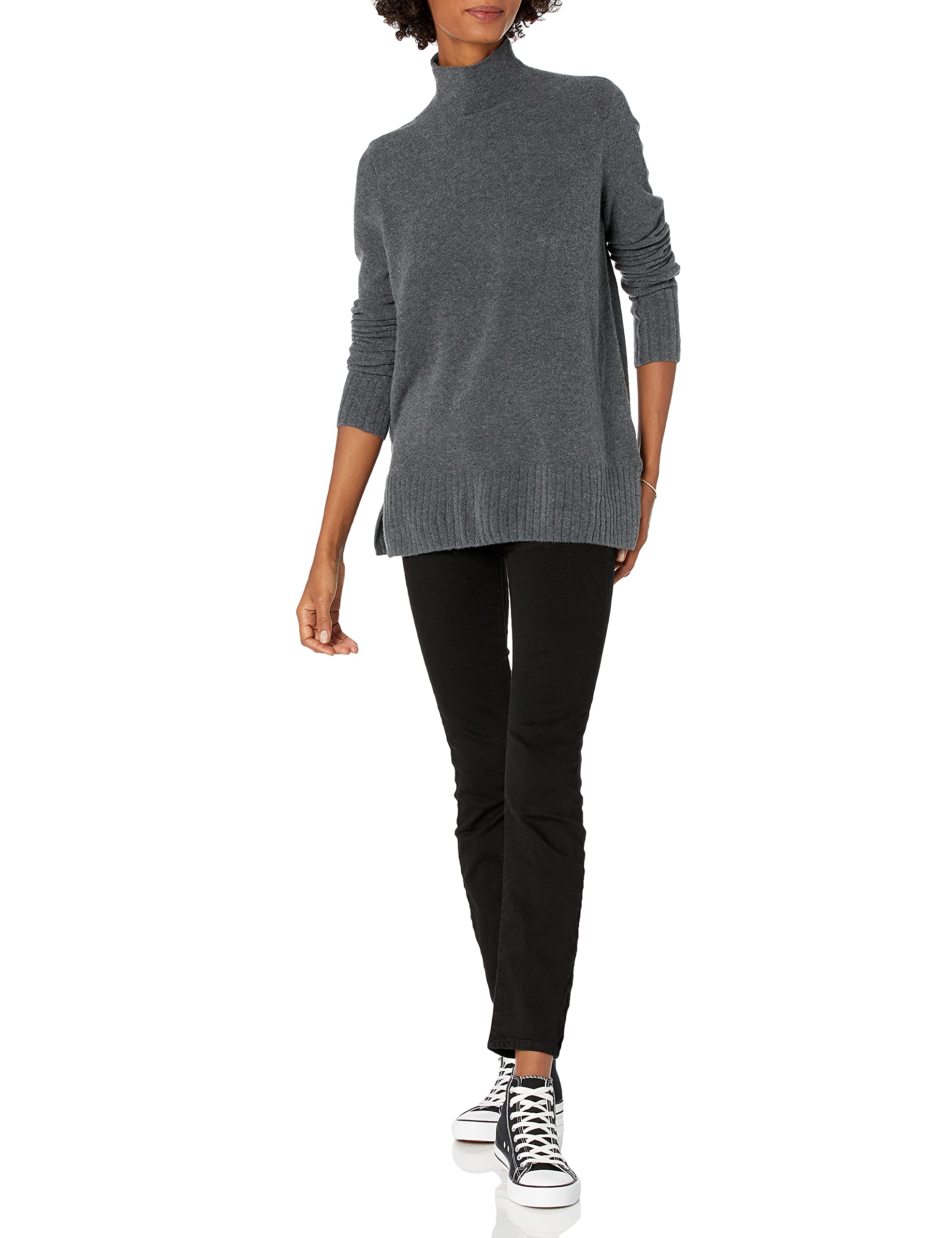 Goodthreads Women's Mid-Gauge Stretch Funnel Neck Sweater - Soft Winter Pullover for Casual Outfits & Office Wear