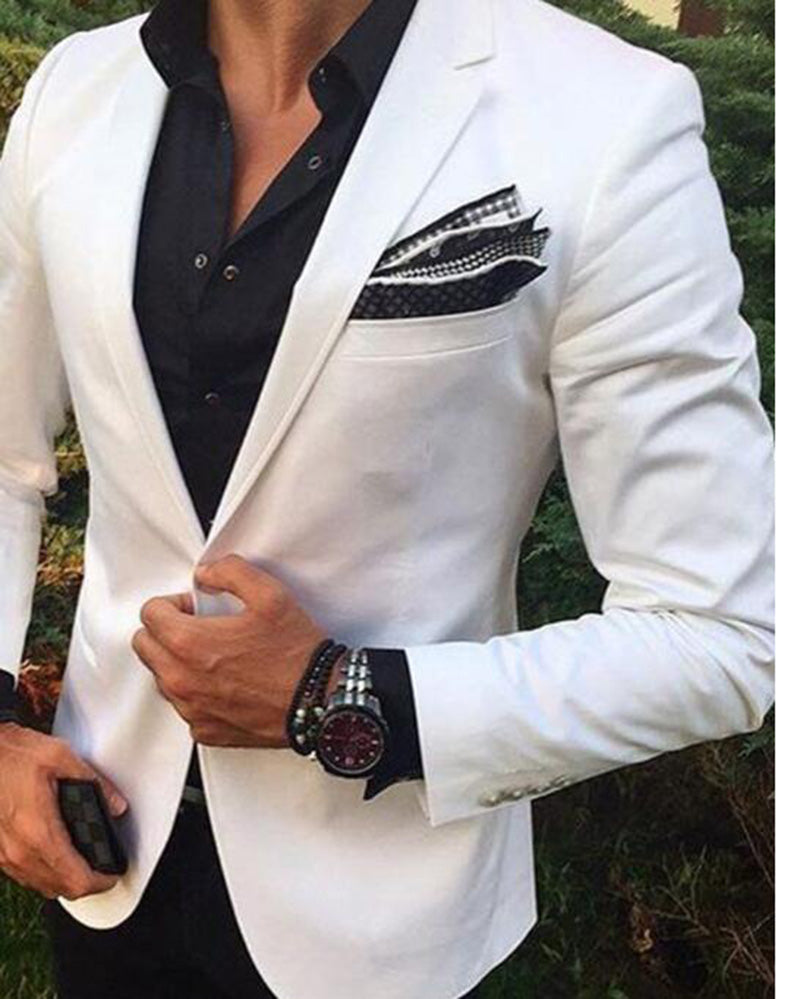 Wool Summer White Blazer Jacket for Women - Casual Wedding Beach Suit CB2364 | Perfect for Outdoor Events, Office Wear & Vacation Outfits