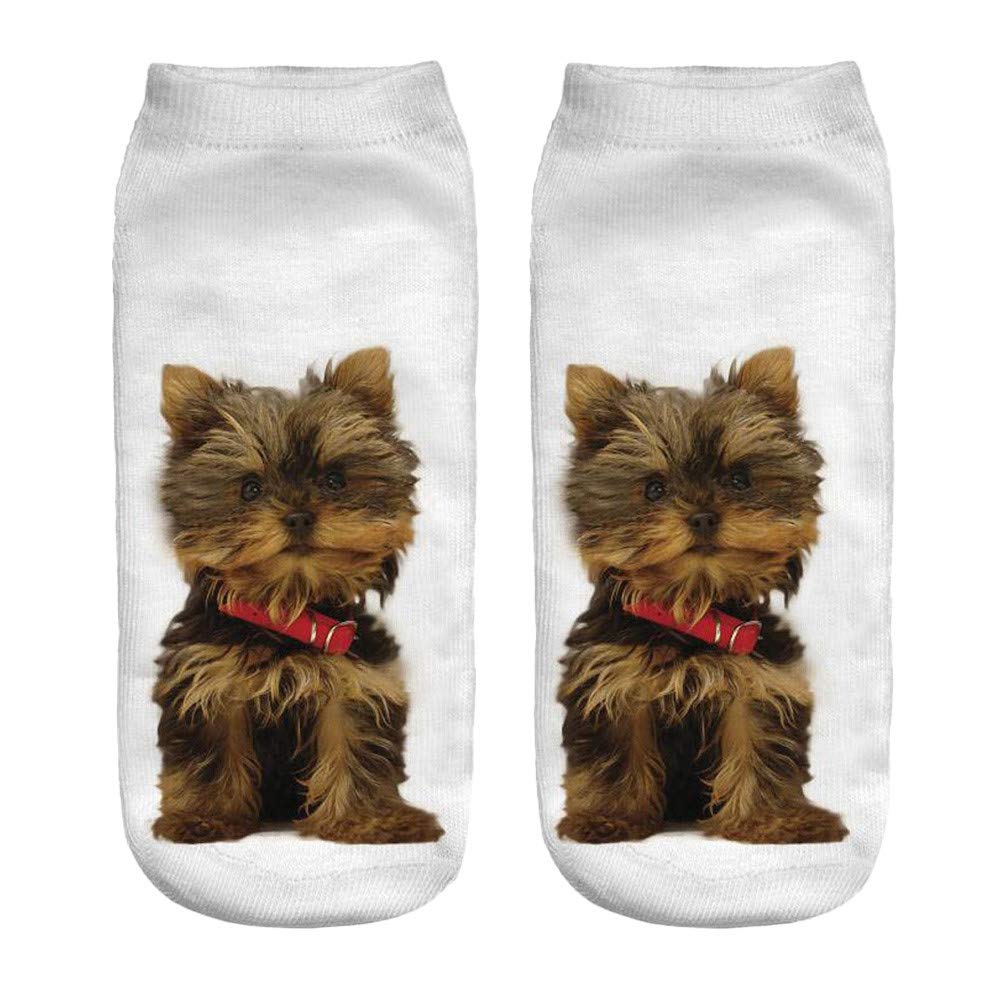 NREALY 3D Dog Print Casual Socks for Women & Men - Cute Ankle Socks with Animal Designs - Comfortable Unisex Short Socks for Daily Wear, Gifts, and Dog Lovers