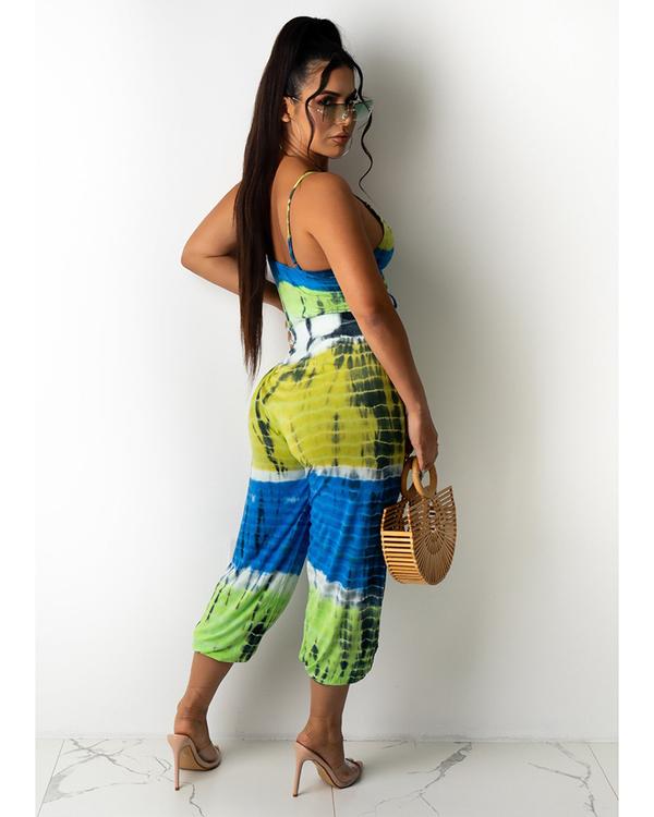 Trendy Tie-Dye 2 Piece Outfit Set for Women - Stylish Matching Tops & Shorts - Perfect for Summer, Beach, and Casual Wear