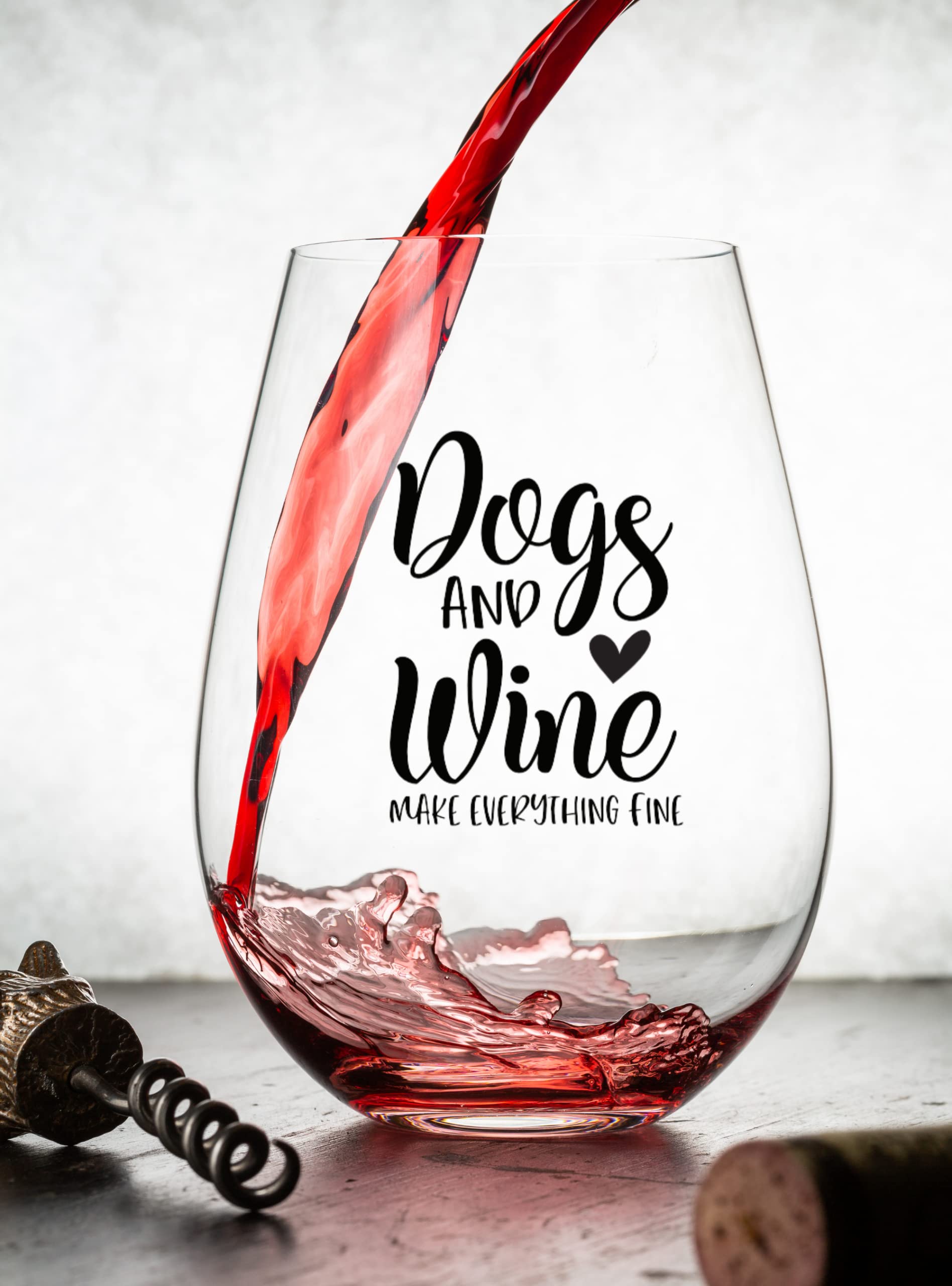 Funny Dog Mom Wine Glass and Coffee Mug Gift Set - Best Gifts for Dog Lovers, Women, Friends - Perfect for Mother's Day, Birthday, Christmas Stocking Stuffers - Printed in USA - Great for Parties, Home Decor, Pet Owner Appreciation