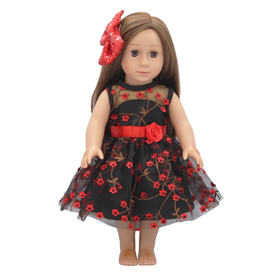 18 Inch Doll Clothes for Girls - Fashionable Doll Dress with Hair Band & Accessories (Black) | Perfect for Playtime, Dress-Up & Collectible Dolls