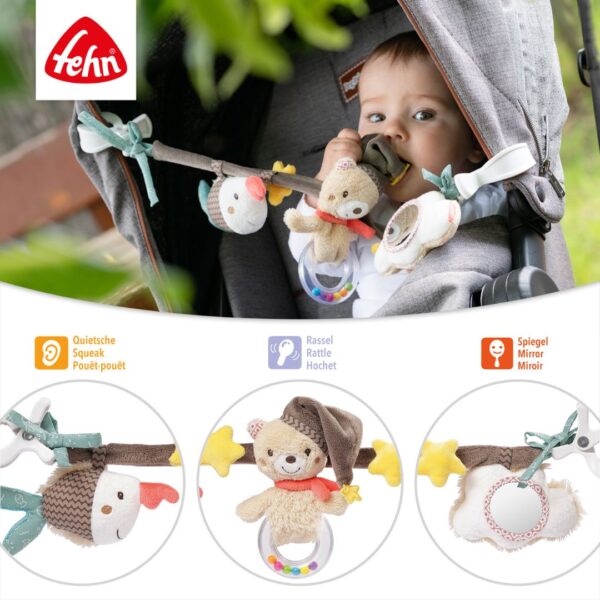 Bruno Bear Activity Play Stroller Chain - Interactive Toy for Babies & Toddlers - Perfect for Strollers, Car Seats & Playtime Fun