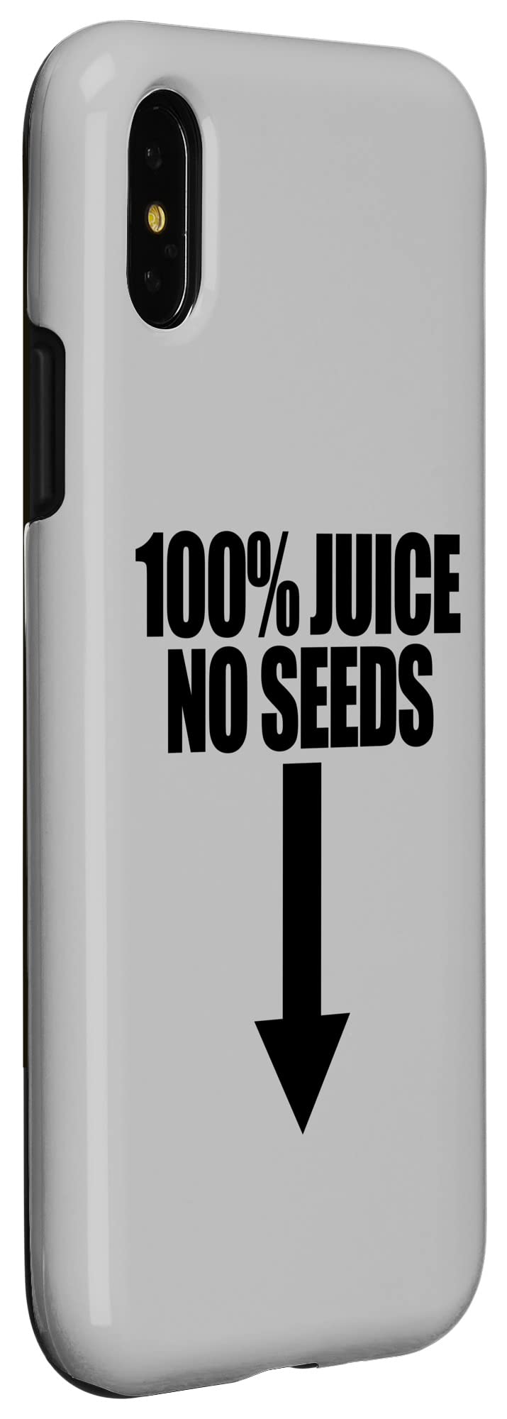 Funny Vasectomy Gift iPhone X/XS Case - 100% Juice No Seeds Arrow Design - Perfect for Post-Surgery Humor & Men's Gag Gifts