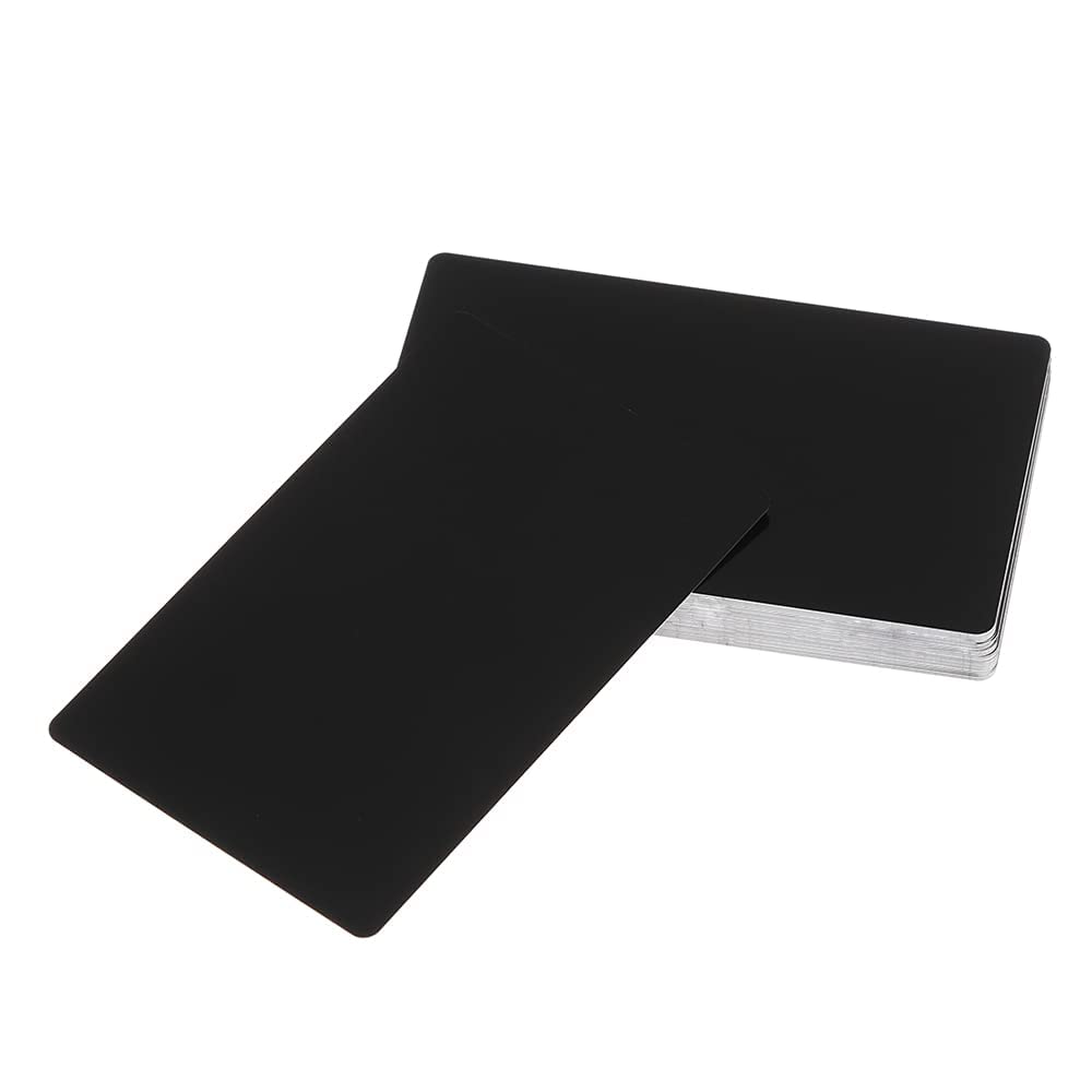 50 Pack Matte Black Metal Business Card Blanks - Premium Aluminum Sheets for CNC & Laser Engraving - DIY Engraved Gift Tags, Nameplates & ID Badges - Perfect for Corporate Gifts, Wedding Favors & Branding Materials