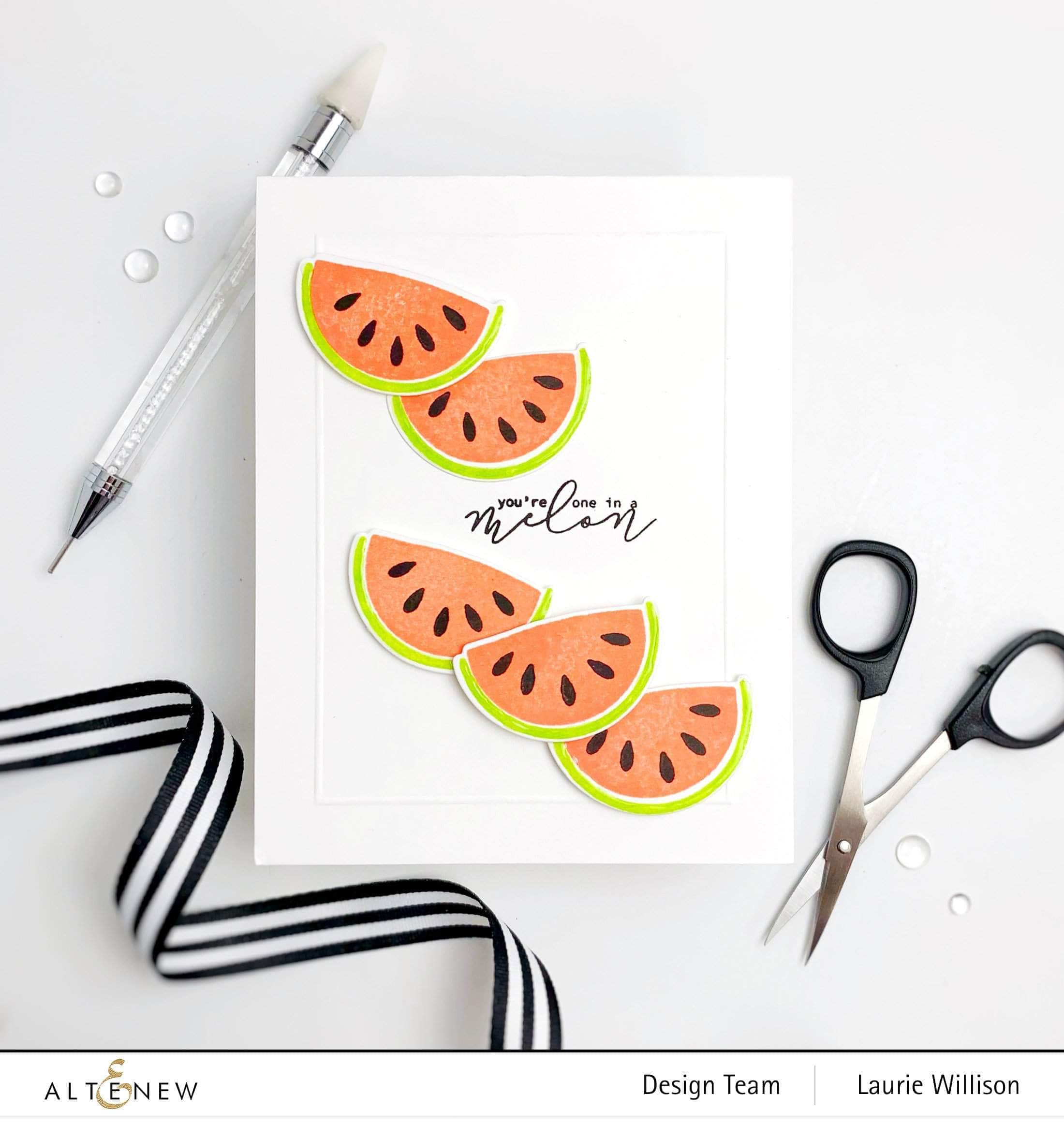 Mini Delight Watermelon Stamp & Die Set for Scrapbooking, Card Making, DIY Crafts - Perfect for Summer Invitations & Party Decorations