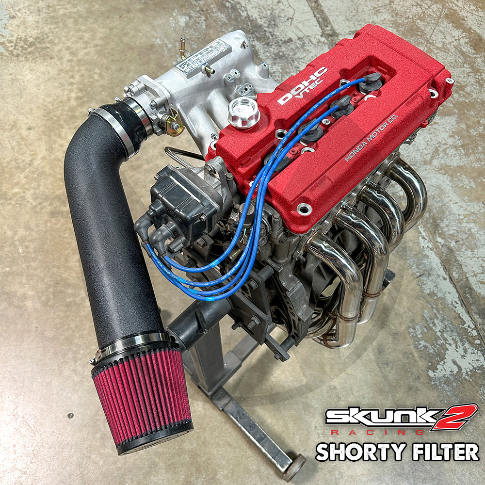 4 Inch High Performance Air Intake System with Skunk2 Filter for Honda Civic & Acura Integra B16/B18/D16 Engines (Optional V Stack Upgrade) - Cold Air Intake for Racing & Street Performance