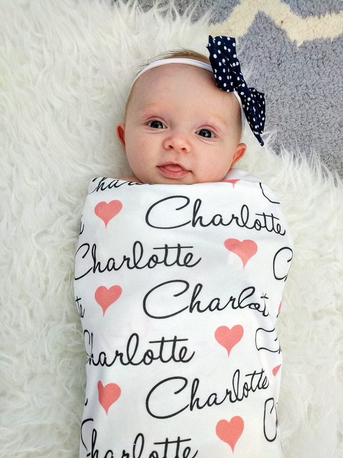 Personalized Baby Blankets for Boys & Girls - Custom Name Baby Blanket Gift for Newborns, Baby Showers, Mother's Day & Father's Day - Soft & Cozy Nursery Essential for Cuddling, Swaddling & Photo Props