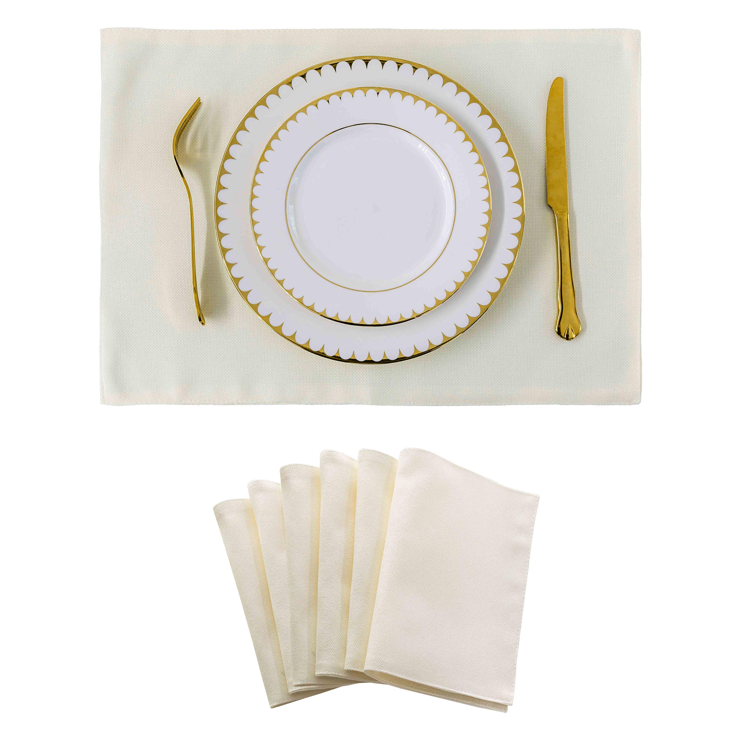 Premium Heat-Resistant Cloth Place Mats Set of 6 - 13