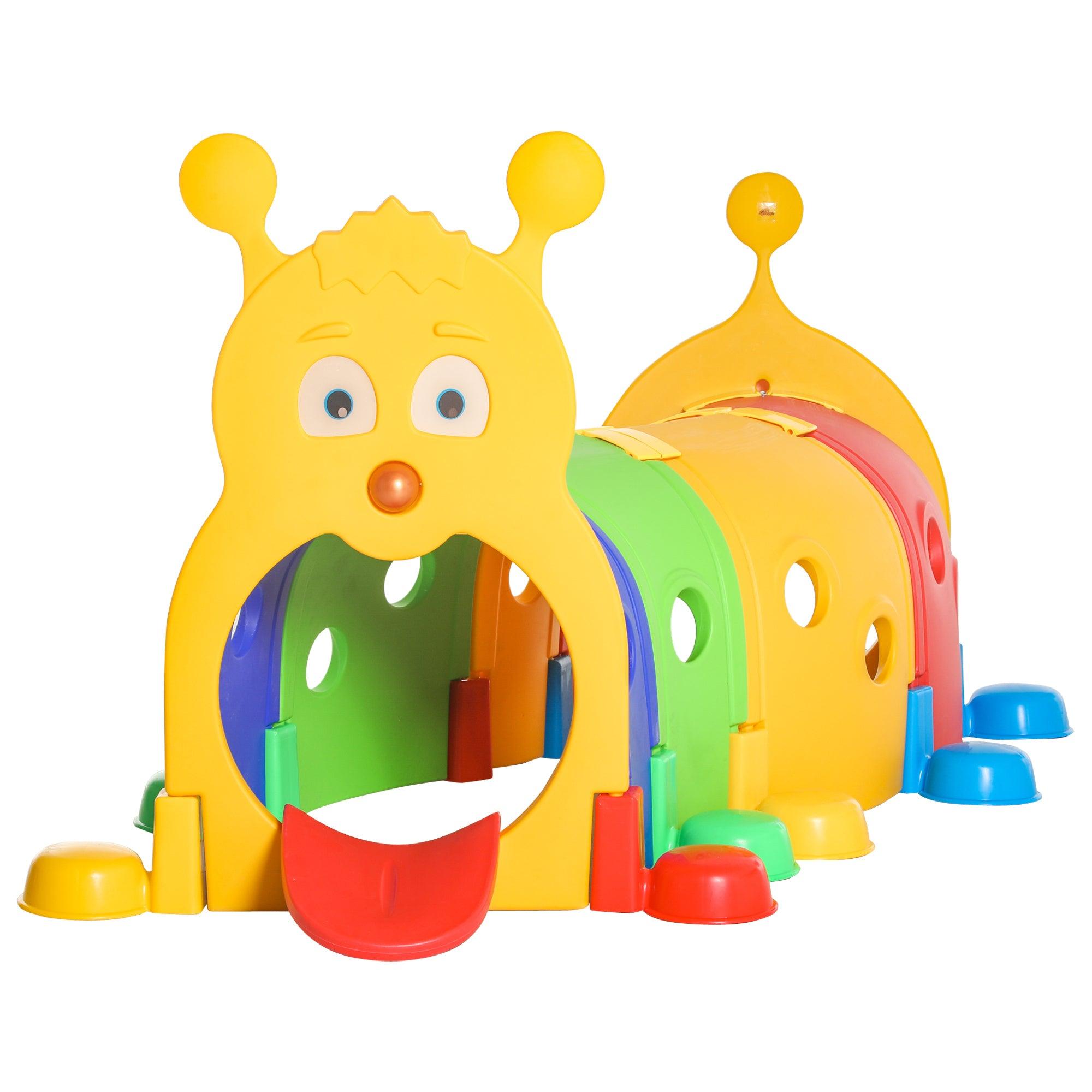 Kids Caterpillar Tunnel - Indoor & Outdoor Climbing & Crawling Play Equipment for Toddlers Ages 3-6 | 4-Section Multicolor Play Tunnel for Daycare, Preschool & Playground | Perfect for Backyard Fun, Birthday Parties & Motor Skill Development