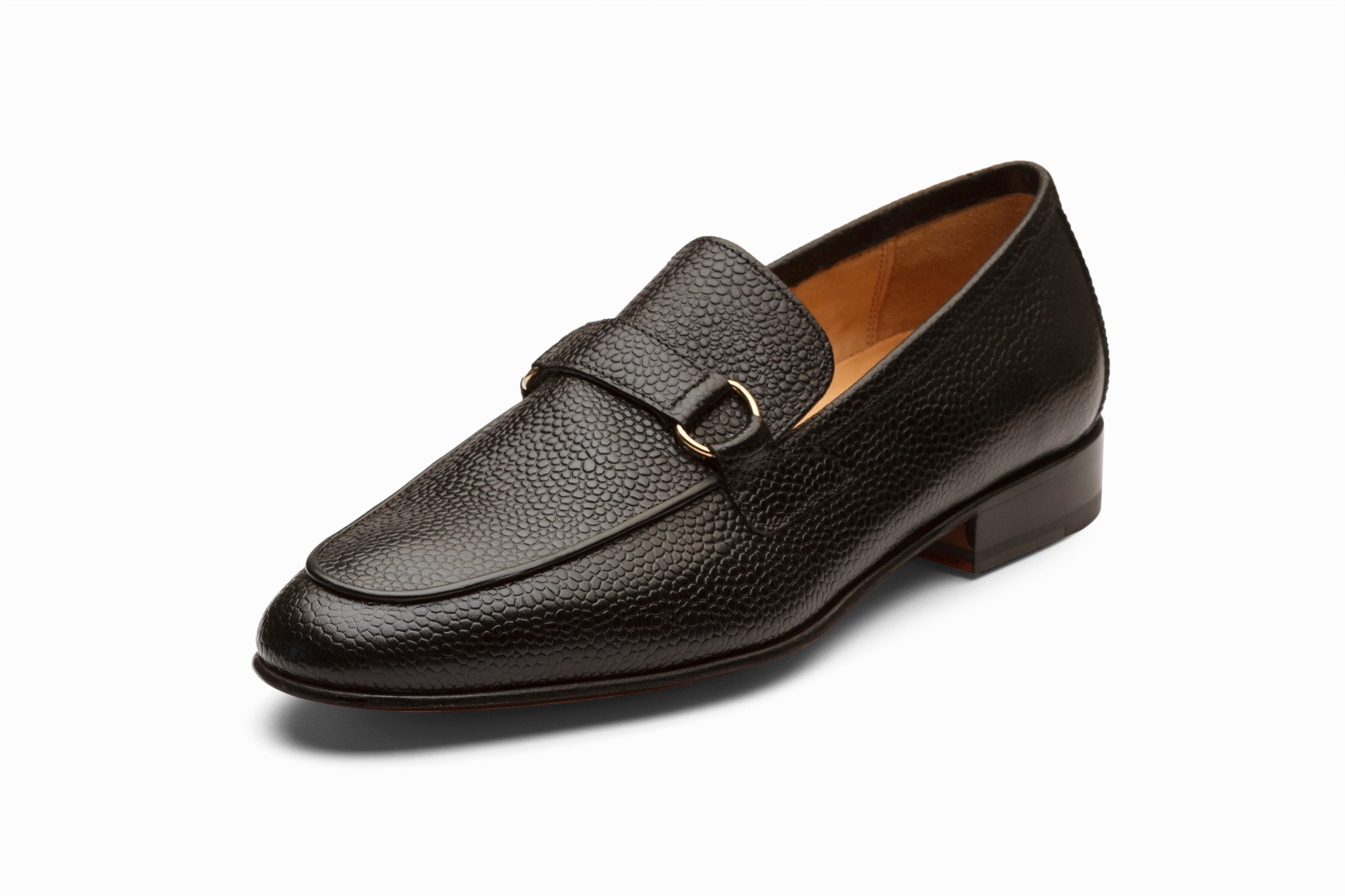 Premium Lorenzo Leather Loafers for Men - Black Grain Leather Slip-On Shoes - Comfortable & Stylish for Business, Casual & Office Wear