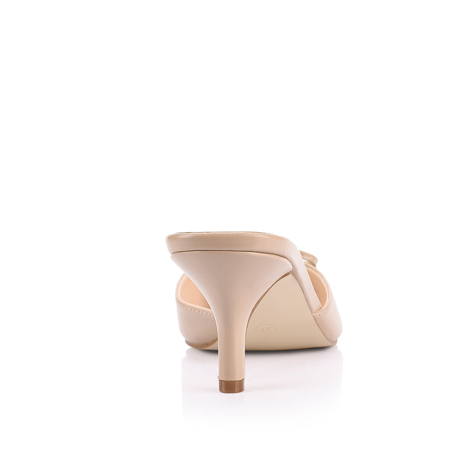 Zeke Pointed Toe Kitten Heels for Women - Comfortable Low Heel Pumps in Beige | Perfect for Office, Wedding & Evening Events