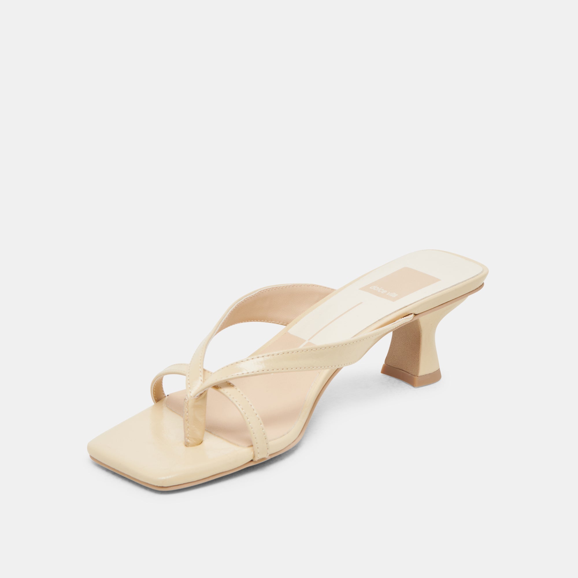 BREVEL Women's Wide Heels - Light Yellow Leather Sandals for Comfort & Style | Perfect for Summer Outings, Beach Vacations & Casual Wear
