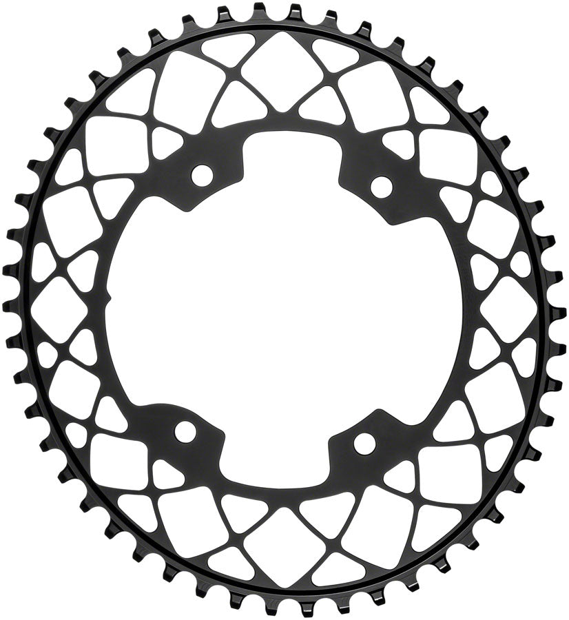 AbsoluteBLACK Oval Narrow Wide Chainring 48T 110mm BCD 4-Bolt for 12-Speed MTB - Premium Aluminum Black - Ideal for Trail Riding, Mountain Biking & Gravel Cycling