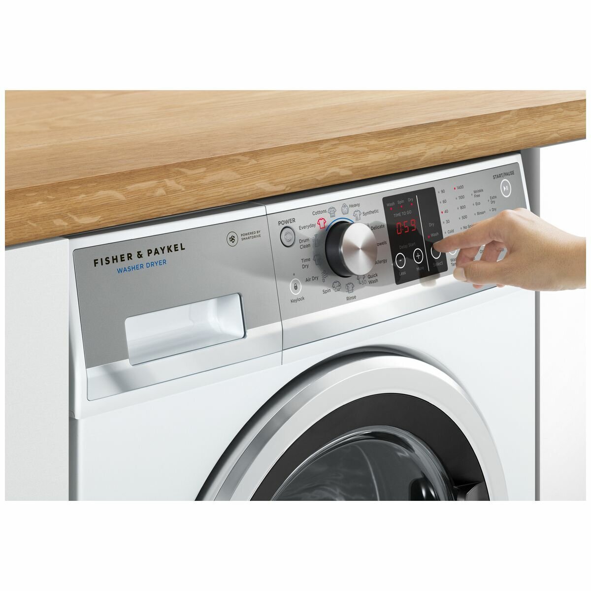 Fisher & Paykel WD8560F1 8.5kg/5kg Front Load Washer Dryer Combo - Energy Efficient Laundry Solution for Apartments & Small Homes