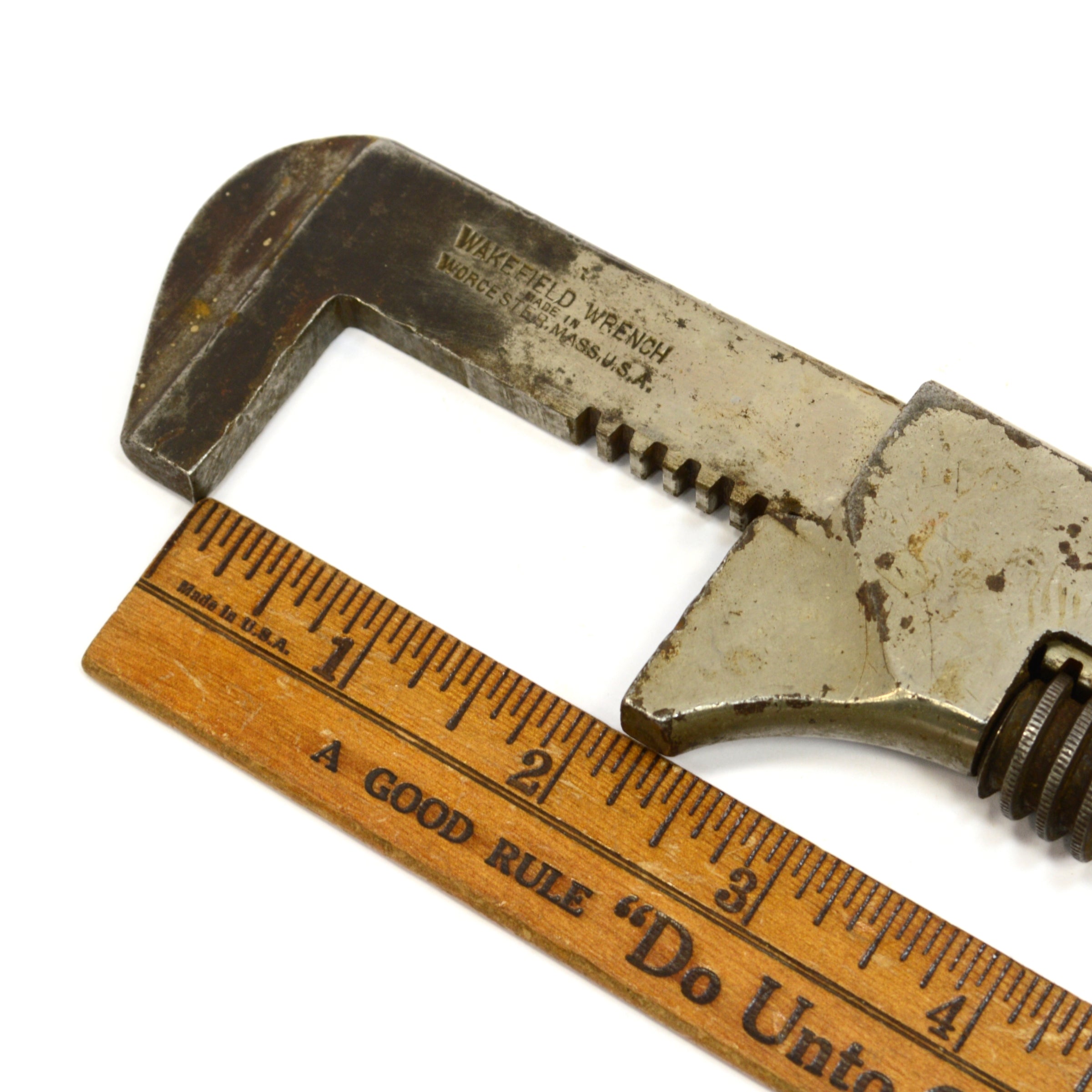 Antique WAKEFIELD NO. 7 Nickel Plated Nut Monkey Wrench 5.75