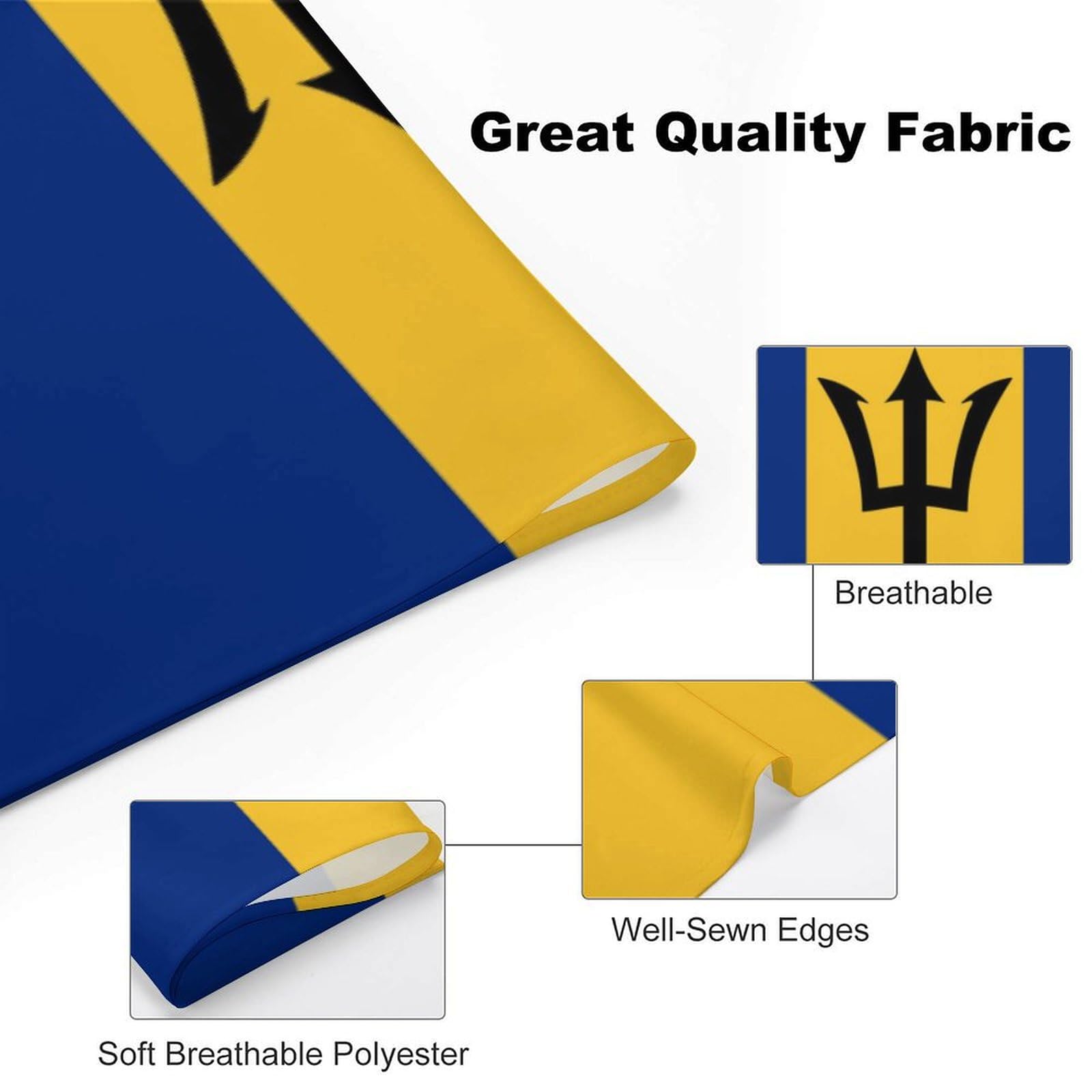Barbados Flag Dog Bandana - Cute Pet Scarf & Bib for Small Medium Large Dogs - Christmas Thanksgiving Holiday Gift for Pets - Perfect for Patriotic Events & Pet Parties