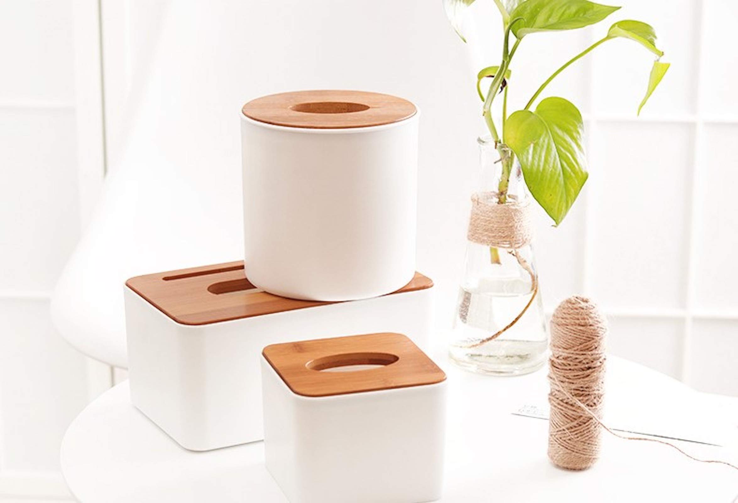 Modern Wooden Tissue Box Holder - Stylish Bathroom, Dining Table & Bedroom Storage Organizer - Decorative Napkin Box Cover for Home & Office (Cube Design) - Perfect for Living Room, Guest Bath & Kitchen Countertop Organization
