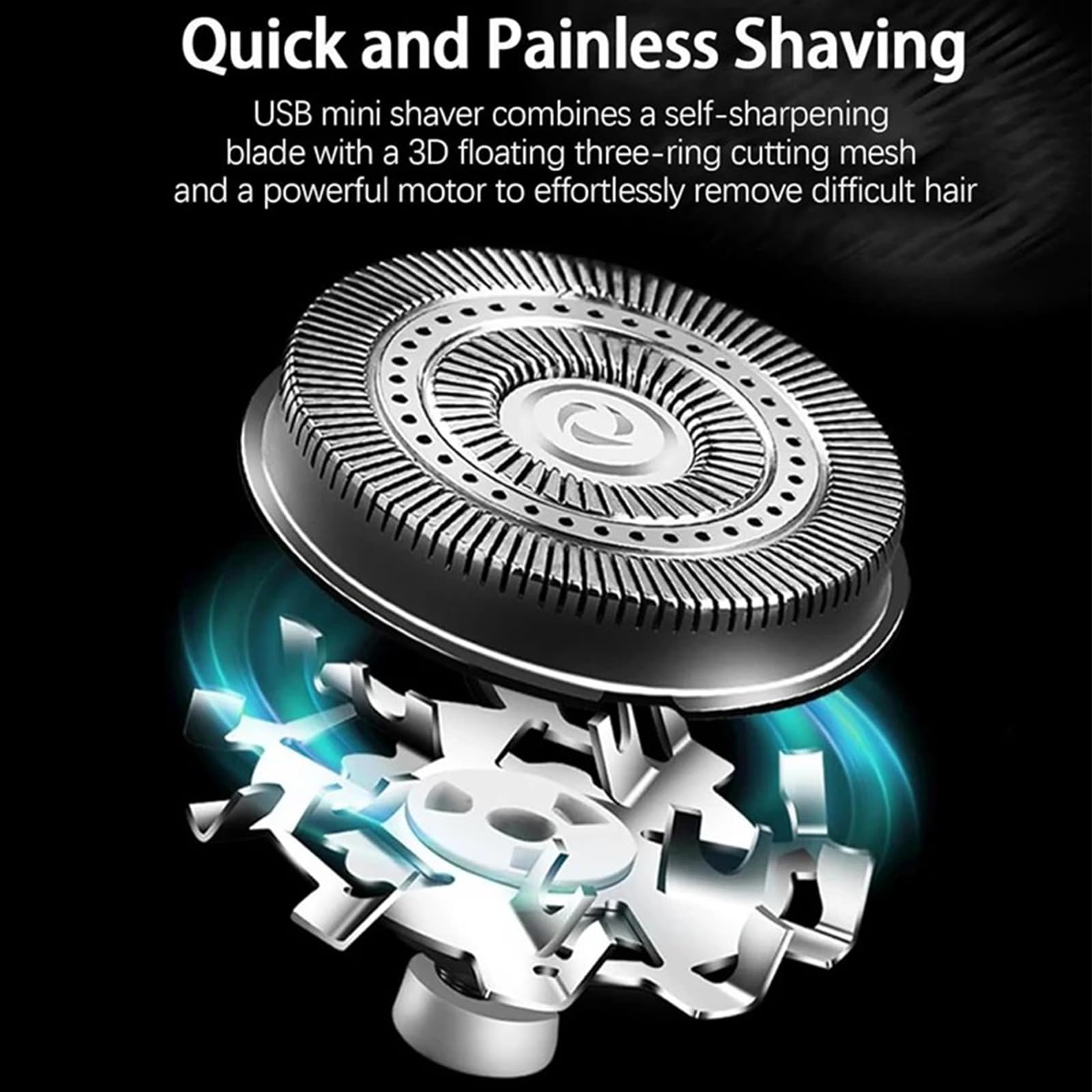 Vishopee Mini Portable Electric Shaver for Men - IPX7 Waterproof, USB Rechargeable, Pocket Size Travel Razor with Washable Design (Gray) - Perfect for Travel, Gym & Daily Grooming
