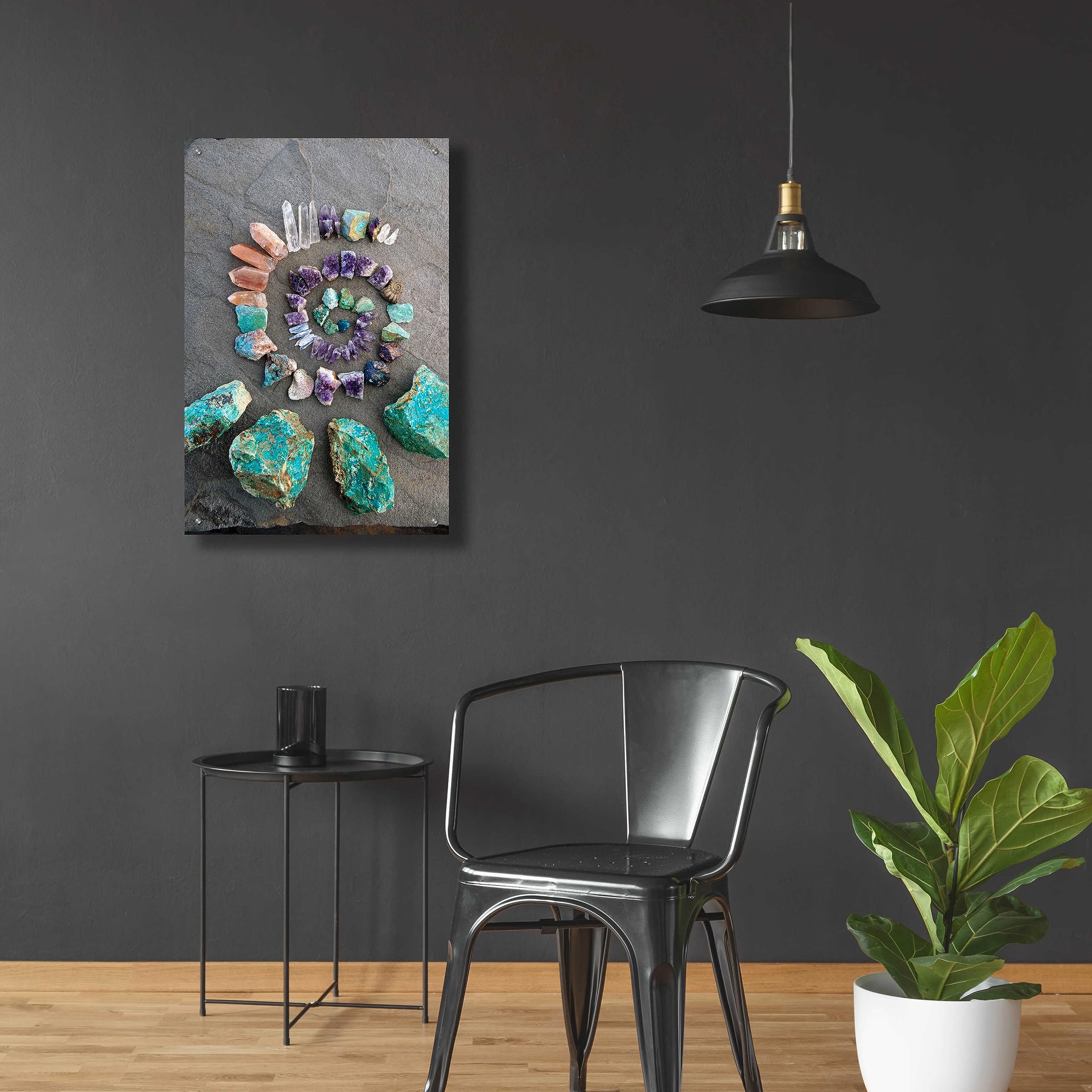 Epic 'Reiki Energy Crystal Spiral' Wall Art by Elena Ray - 24x36 Inch Acrylic Glass Spiritual Decor for Meditation Room, Yoga Studio & Healing Space