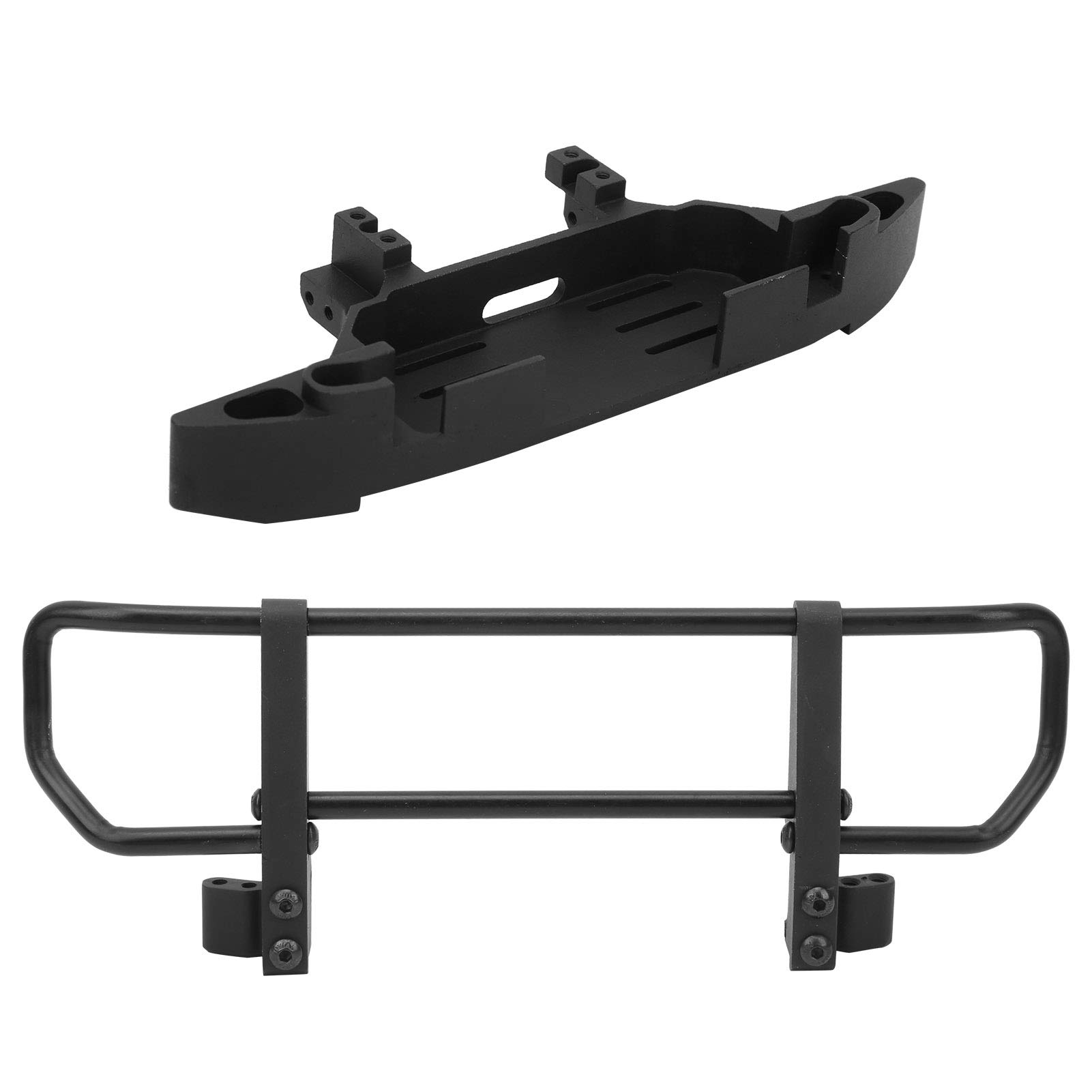 Universal 1/10 Scale RC Crawler Metal Front Bumper - Heavy Duty Black Off-Road Bumper for Traxxas, Axial & 1/10 RC Cars | Perfect for Rock Crawling, Trail Riding & Off-Road Adventures