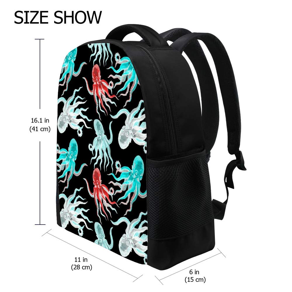 Stylish Unisex School Backpack for Men & Women - Durable Polyester Mesh Laptop Bag with Summer Print Design - Perfect for College, Travel & Daily Commute
